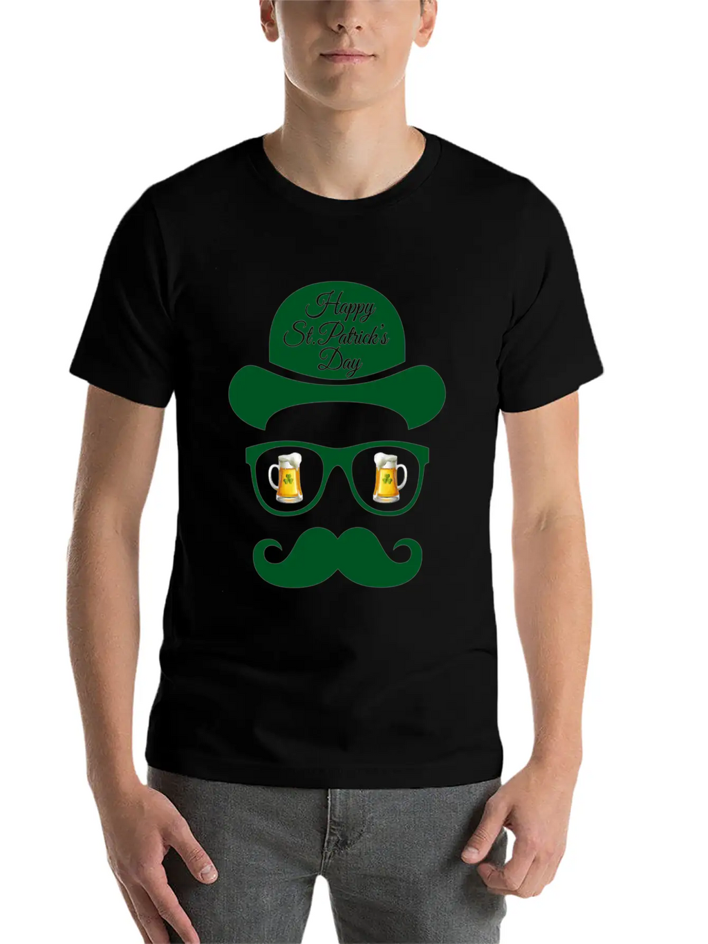 St Patrick S Day Shadow Face Man Classic Cotton Tee – Unisex Comfort For Any Season