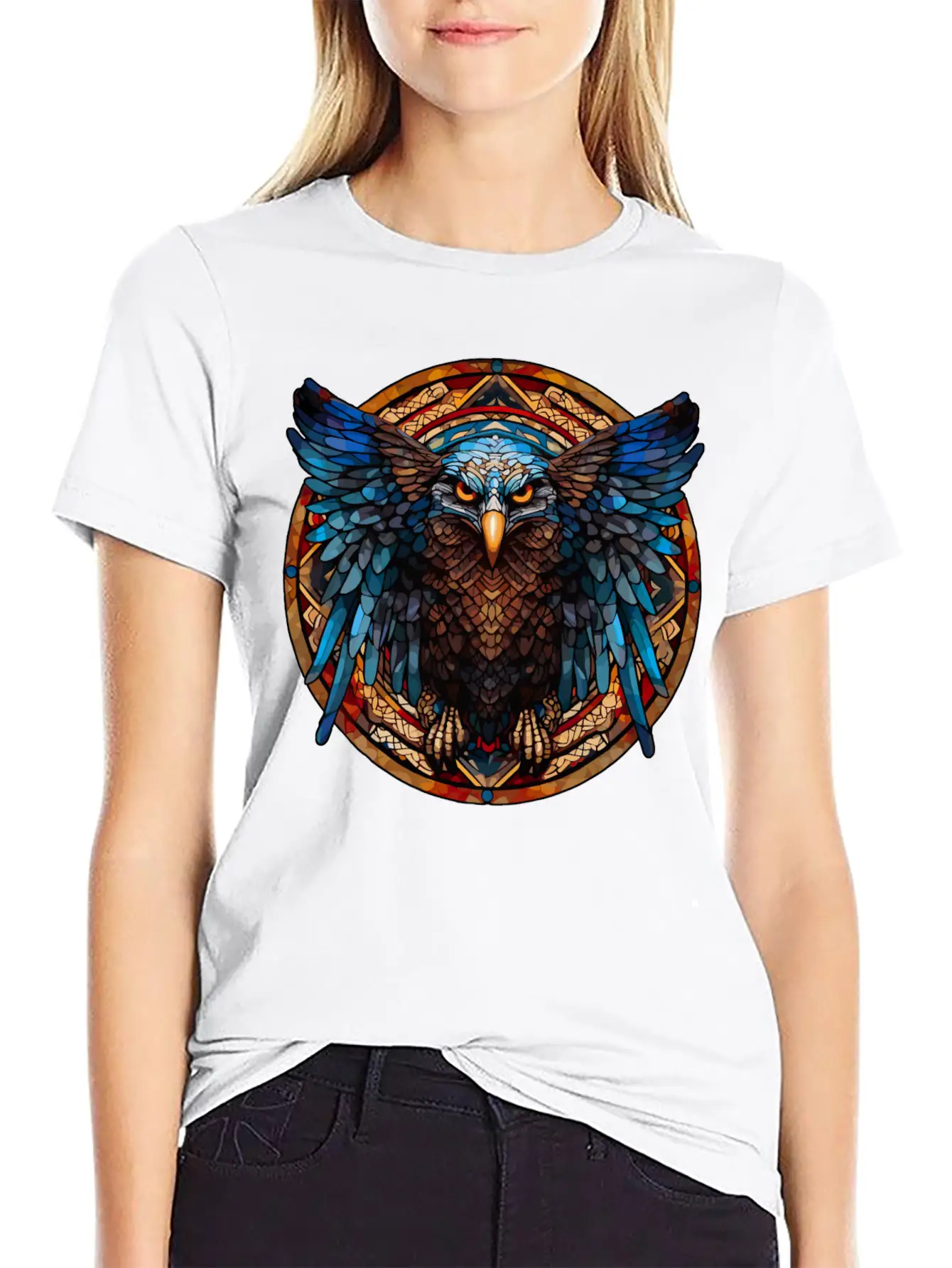 Stained Glass Eagle (4 Of 4) Modern Fit Casual T-Shirt – Clean And Versatile Design