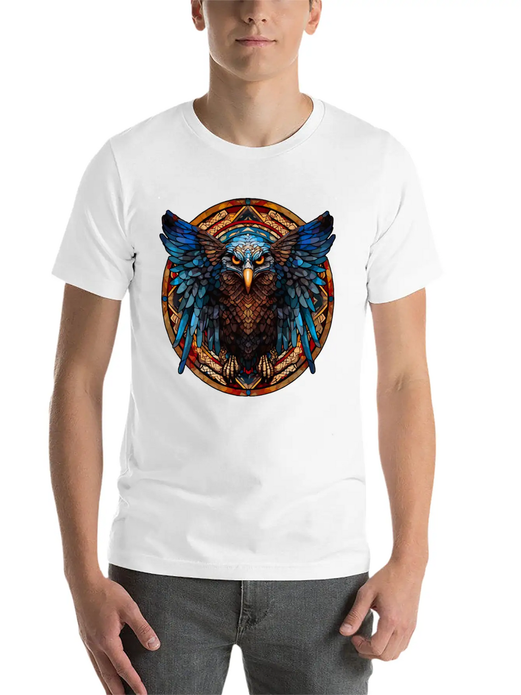 Stained Glass Eagle (4 Of 4) Modern Fit Casual T-Shirt – Clean And Versatile Design