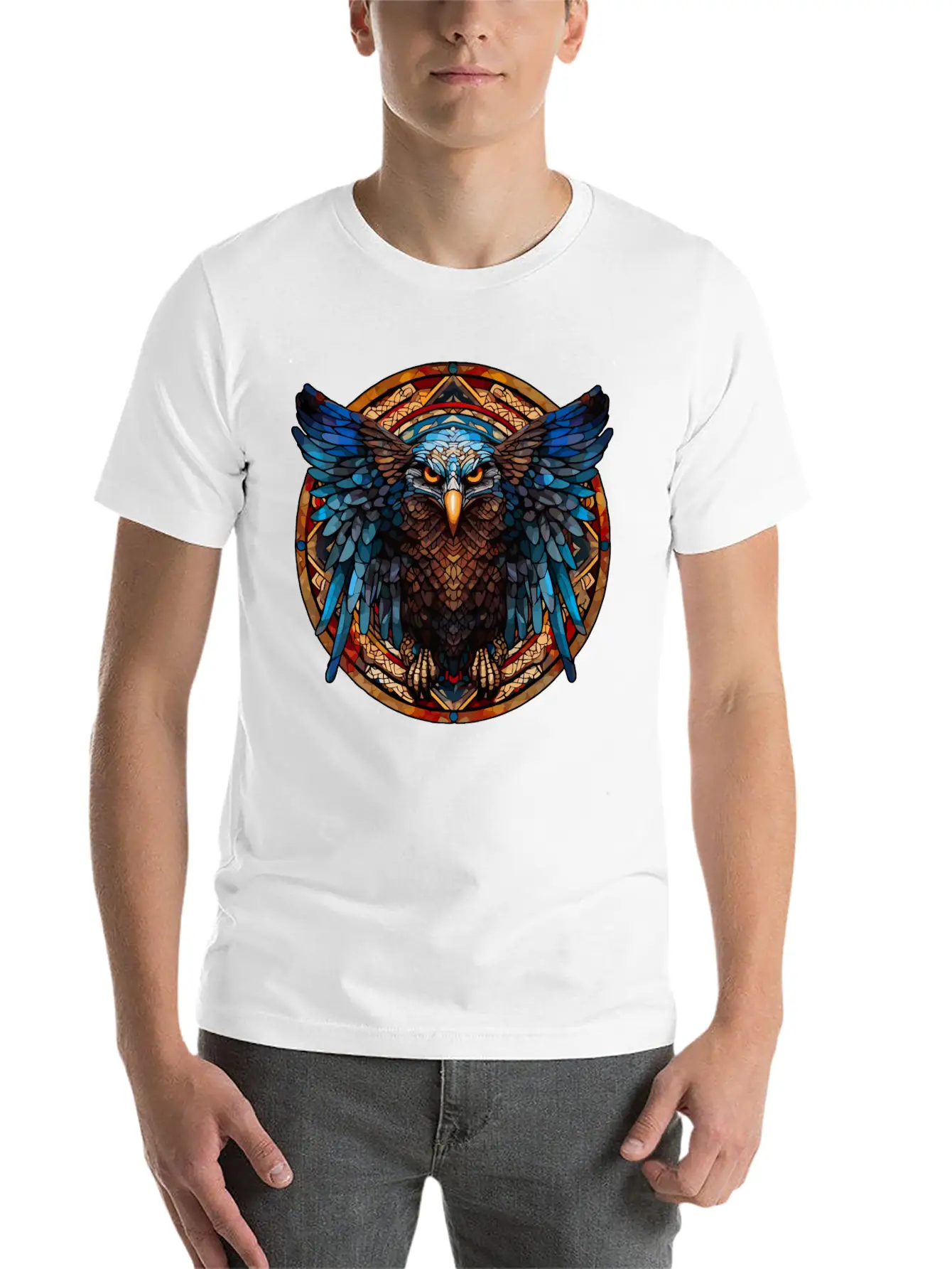 Stained Glass Eagle (4 Of 4) Modern Fit Casual T-Shirt – Clean And Versatile Design