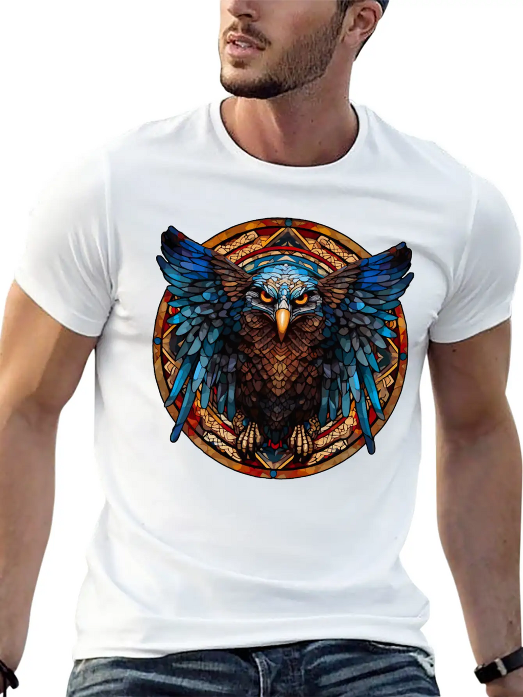 Stained Glass Eagle (4 Of 4) Modern Fit Casual T-Shirt – Clean And Versatile Design