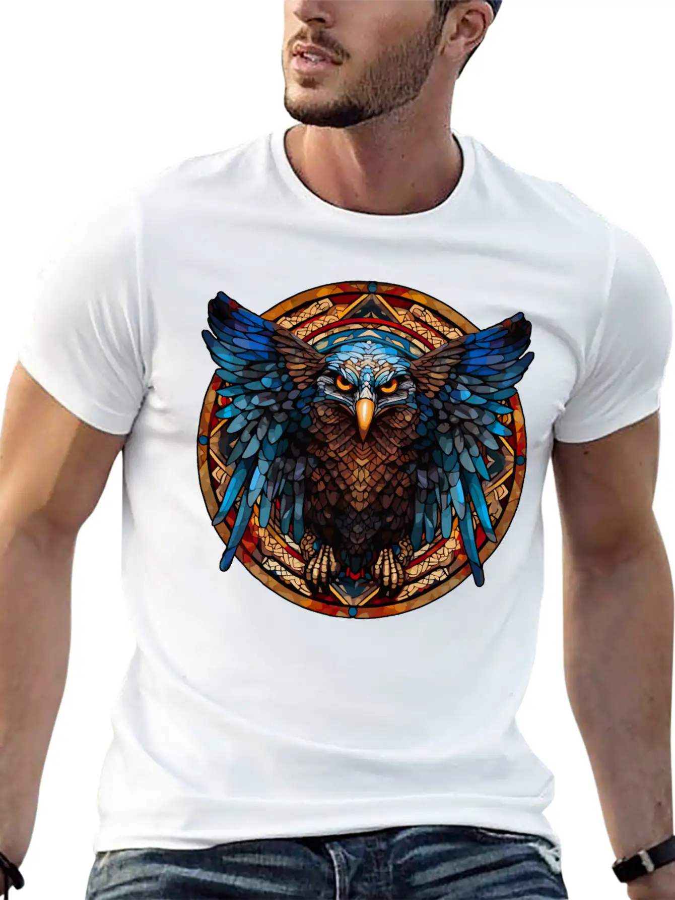 Stained Glass Eagle (4 Of 4) Modern Fit Casual T-Shirt – Clean And Versatile Design