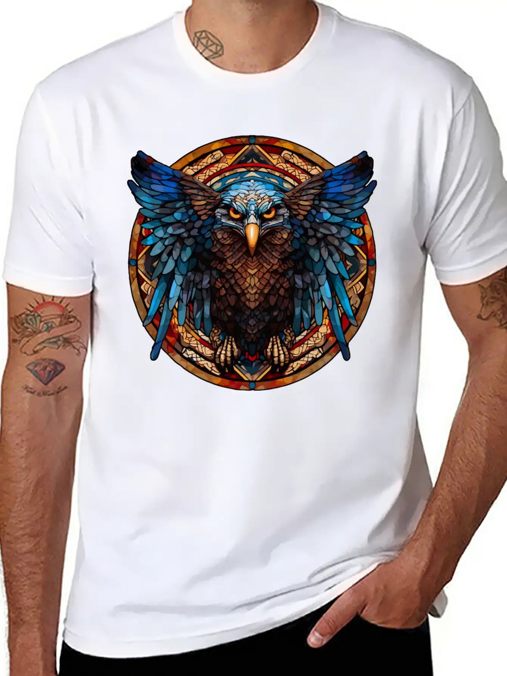 Stained Glass Eagle (4 Of 4) Modern Fit Casual T-Shirt – Clean And Versatile Design