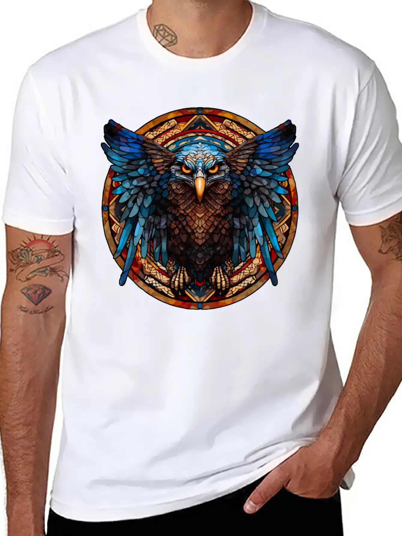 Stained Glass Eagle (4 Of 4) Modern Fit Casual T-Shirt – Clean And Versatile Design