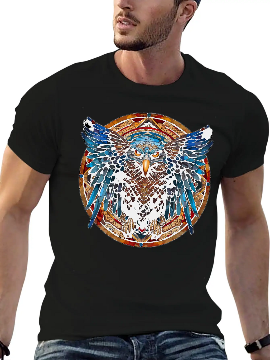 Stained Glass Eagle (4 Of 4) Modern Fit Casual T-Shirt – Clean And Versatile Design