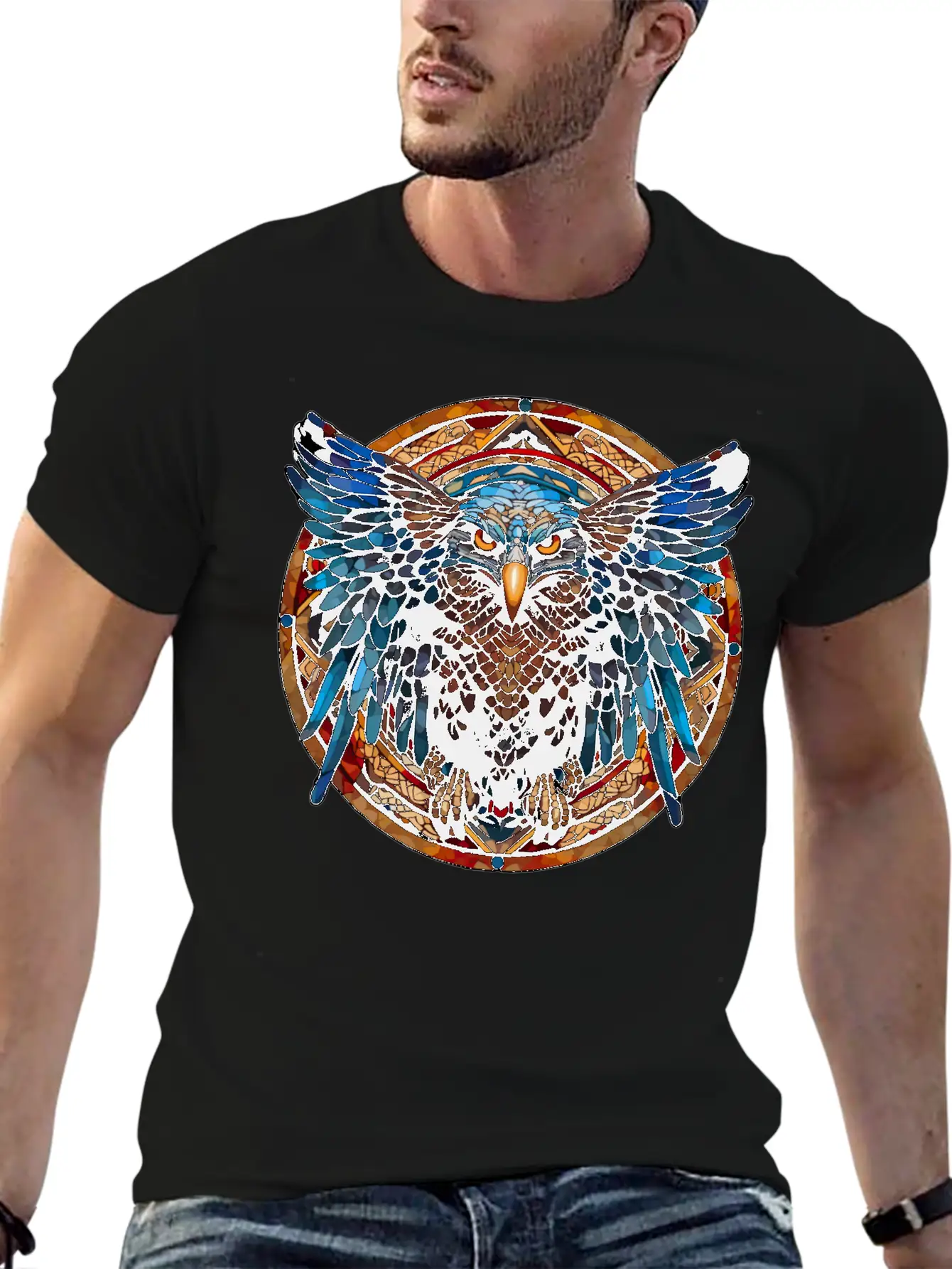 Stained Glass Eagle (4 Of 4) Modern Fit Casual T-Shirt – Clean And Versatile Design