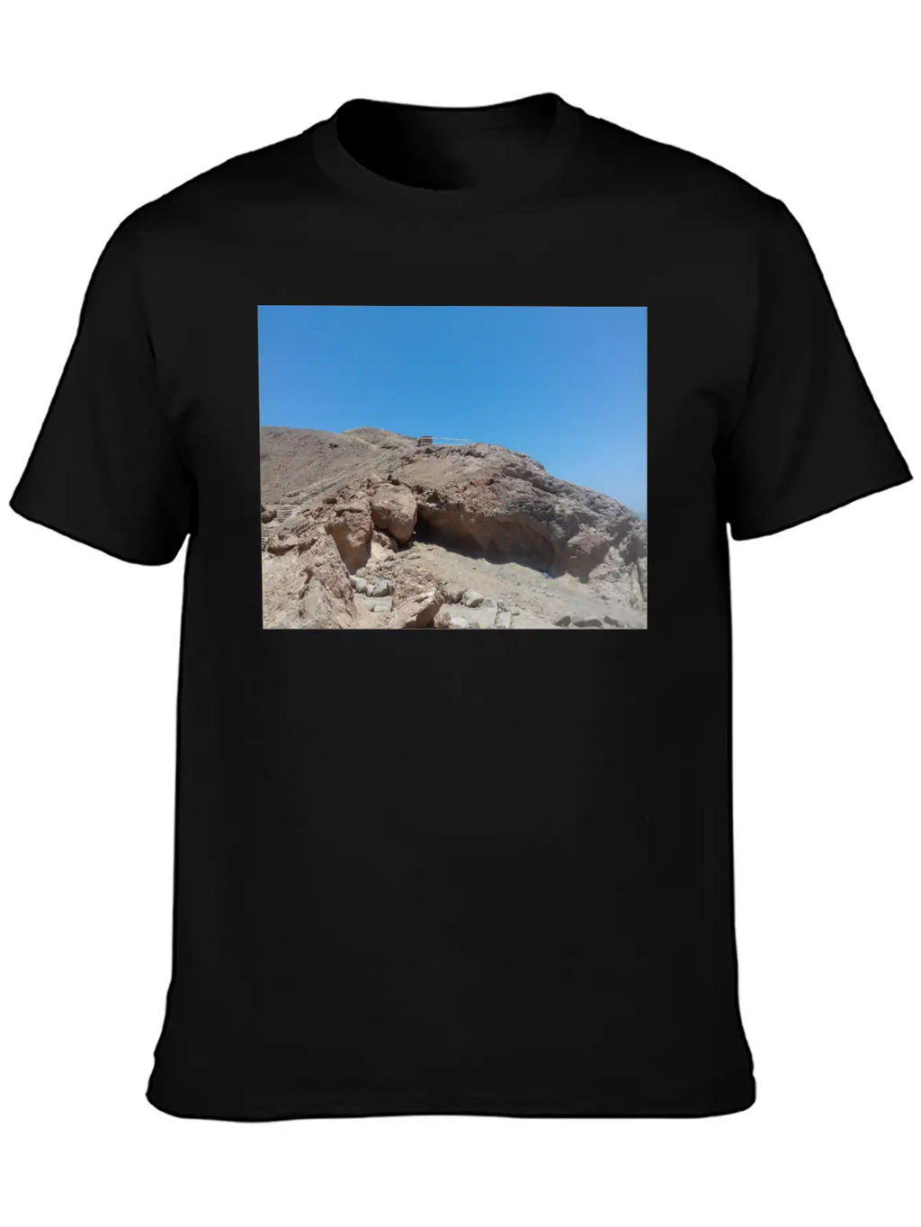 Stairs On A Hill In The Blue Hole Stylish Everyday T-Shirt – Unisex Basic Cotton Tee