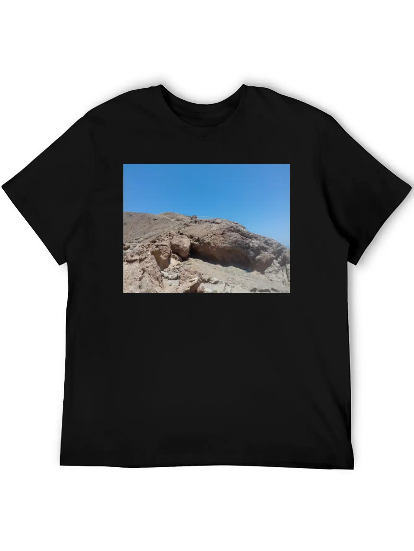 Stairs On A Hill In The Blue Hole Stylish Everyday T-Shirt – Unisex Basic Cotton Tee