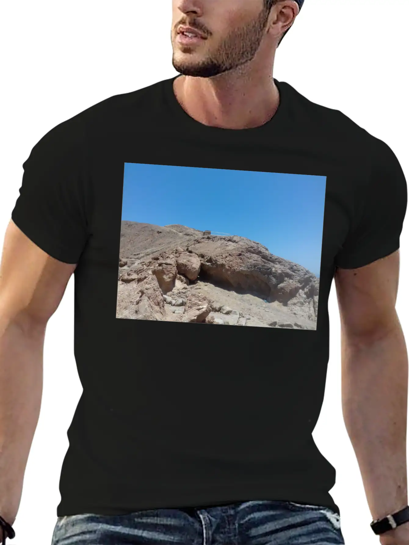 Stairs On A Hill In The Blue Hole Stylish Everyday T-Shirt – Unisex Basic Cotton Tee