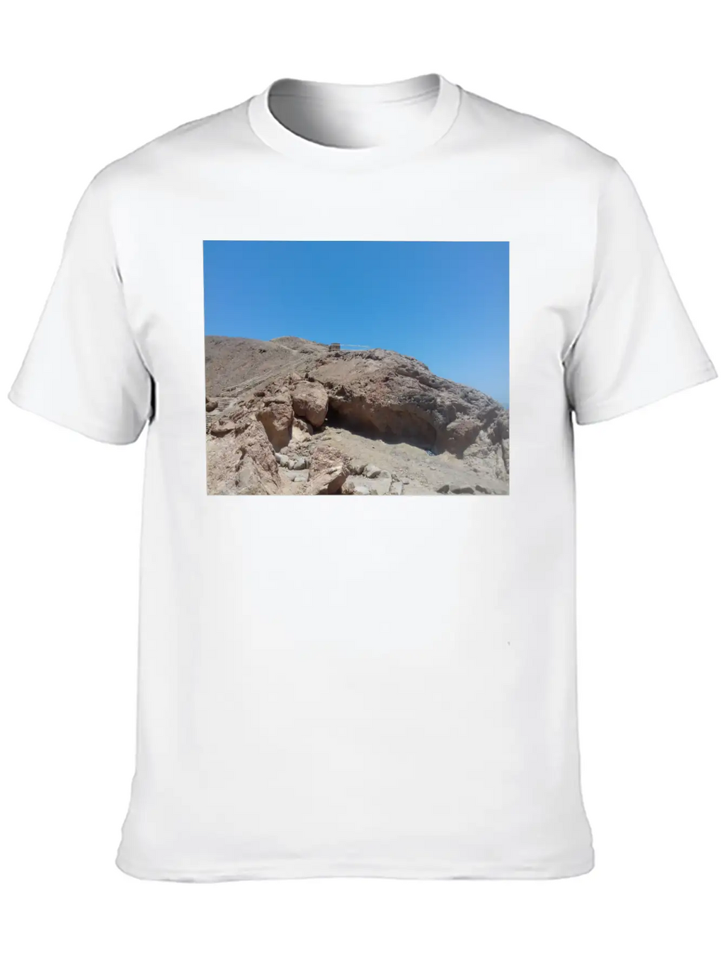 Stairs On A Hill In The Blue Hole Stylish Everyday T-Shirt – Unisex Basic Cotton Tee