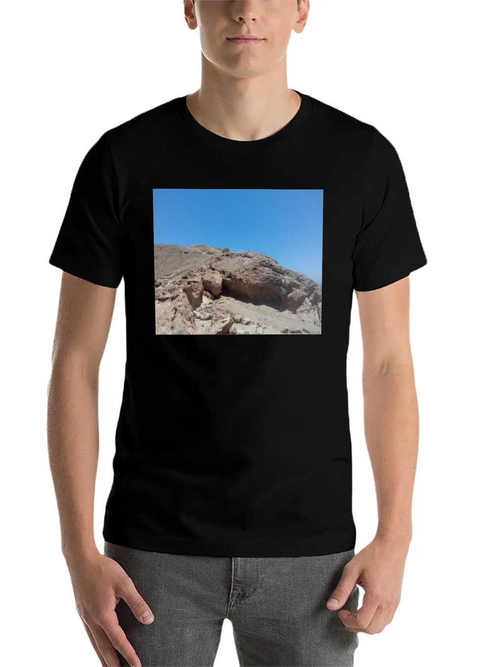 Stairs On A Hill In The Blue Hole Stylish Everyday T-Shirt – Unisex Basic Cotton Tee