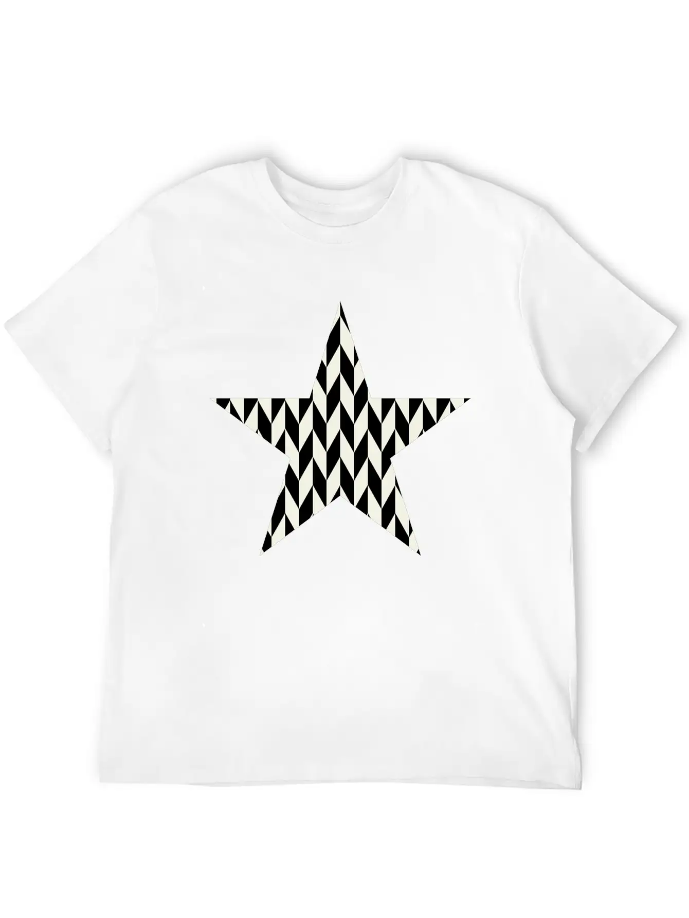 Star Black And White Relaxed Everyday Tee – Lightweight And Durable Cotton
