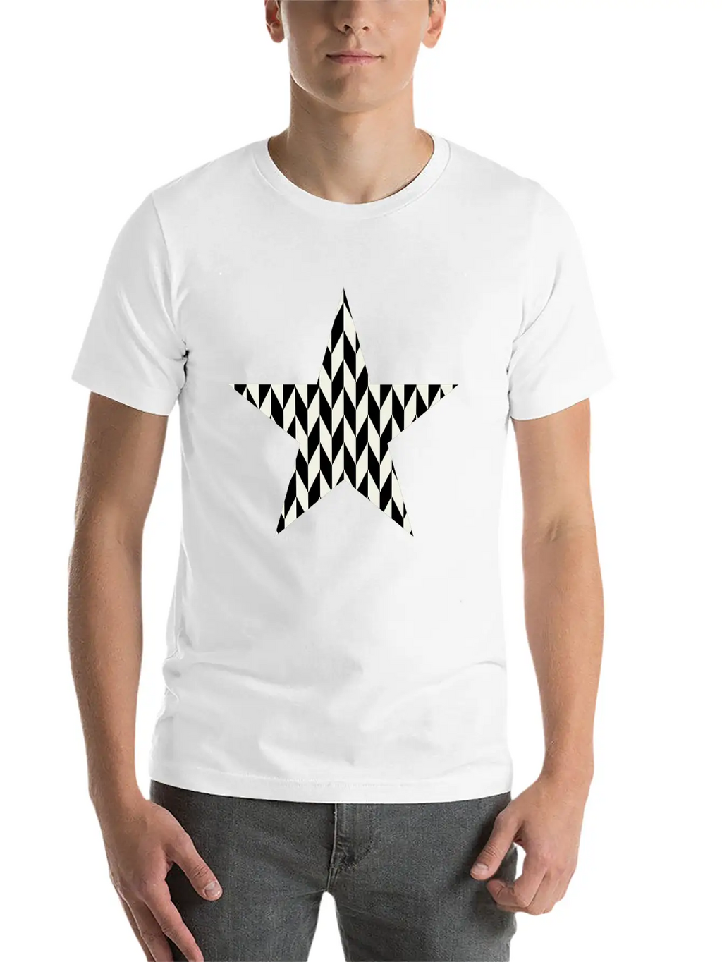 Star Black And White Relaxed Everyday Tee – Lightweight And Durable Cotton