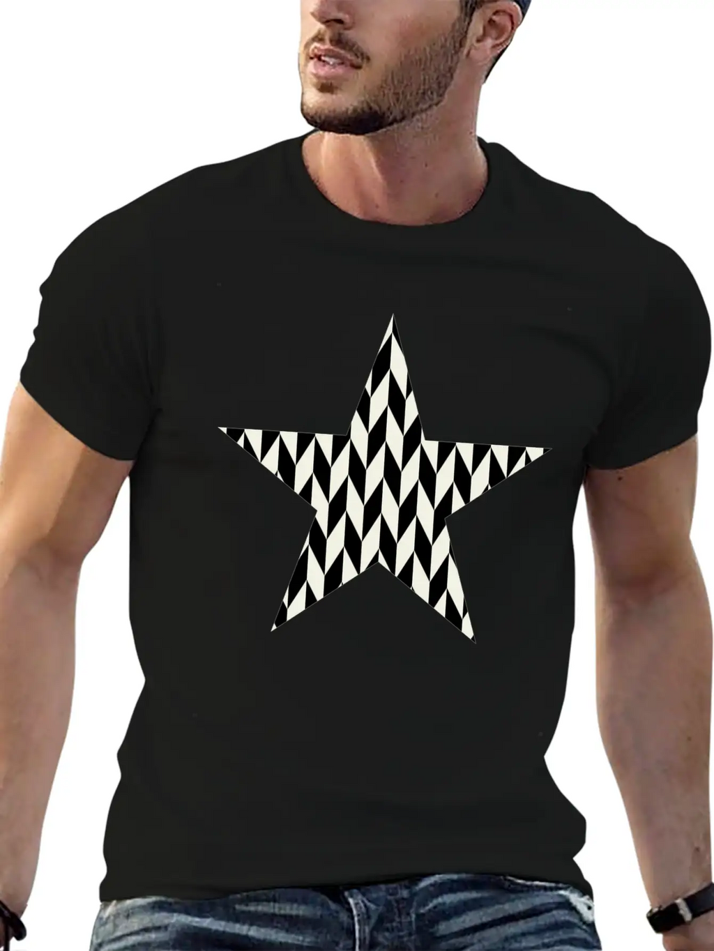 Star Black And White Relaxed Everyday Tee – Lightweight And Durable Cotton