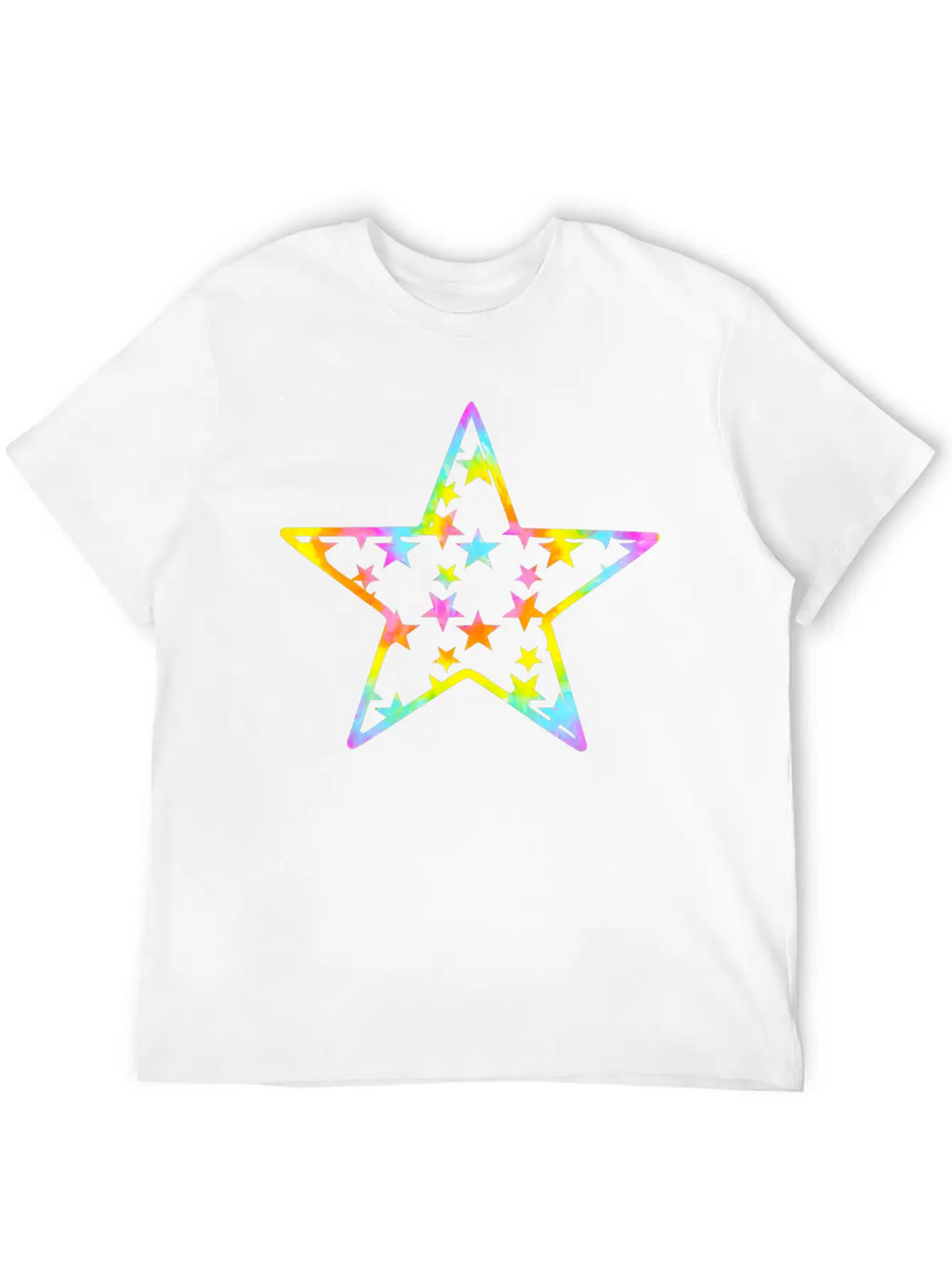 Star Tie Dye Cartoon Unisex Casual T-Shirt – Clean Design For Daily Comfort