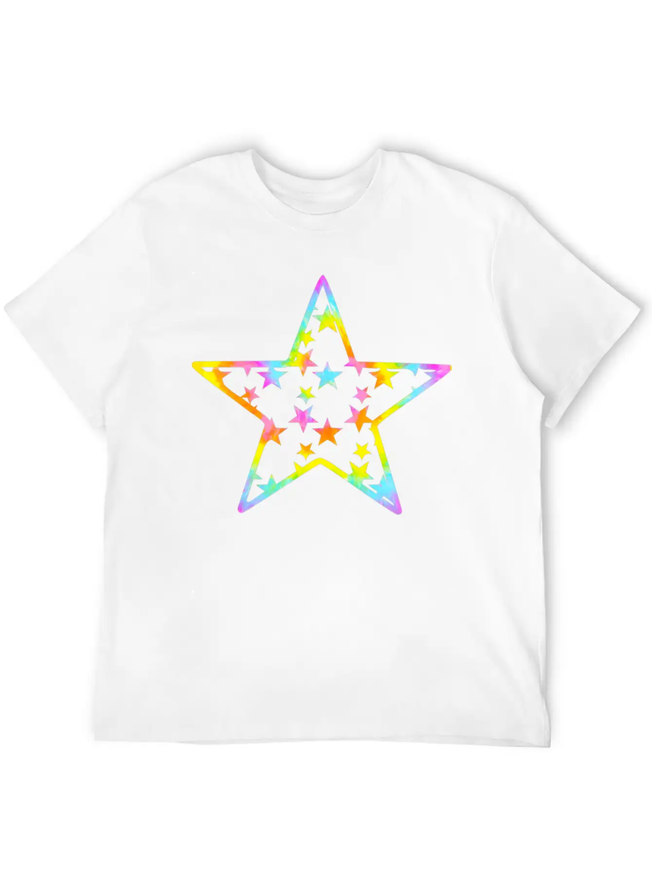 Star Tie Dye Cartoon Unisex Casual T-Shirt – Clean Design For Daily Comfort