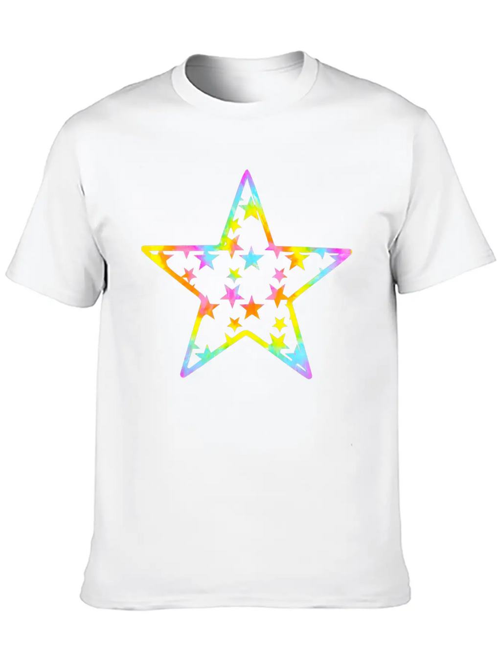 Star Tie Dye Cartoon Unisex Casual T-Shirt – Clean Design For Daily Comfort