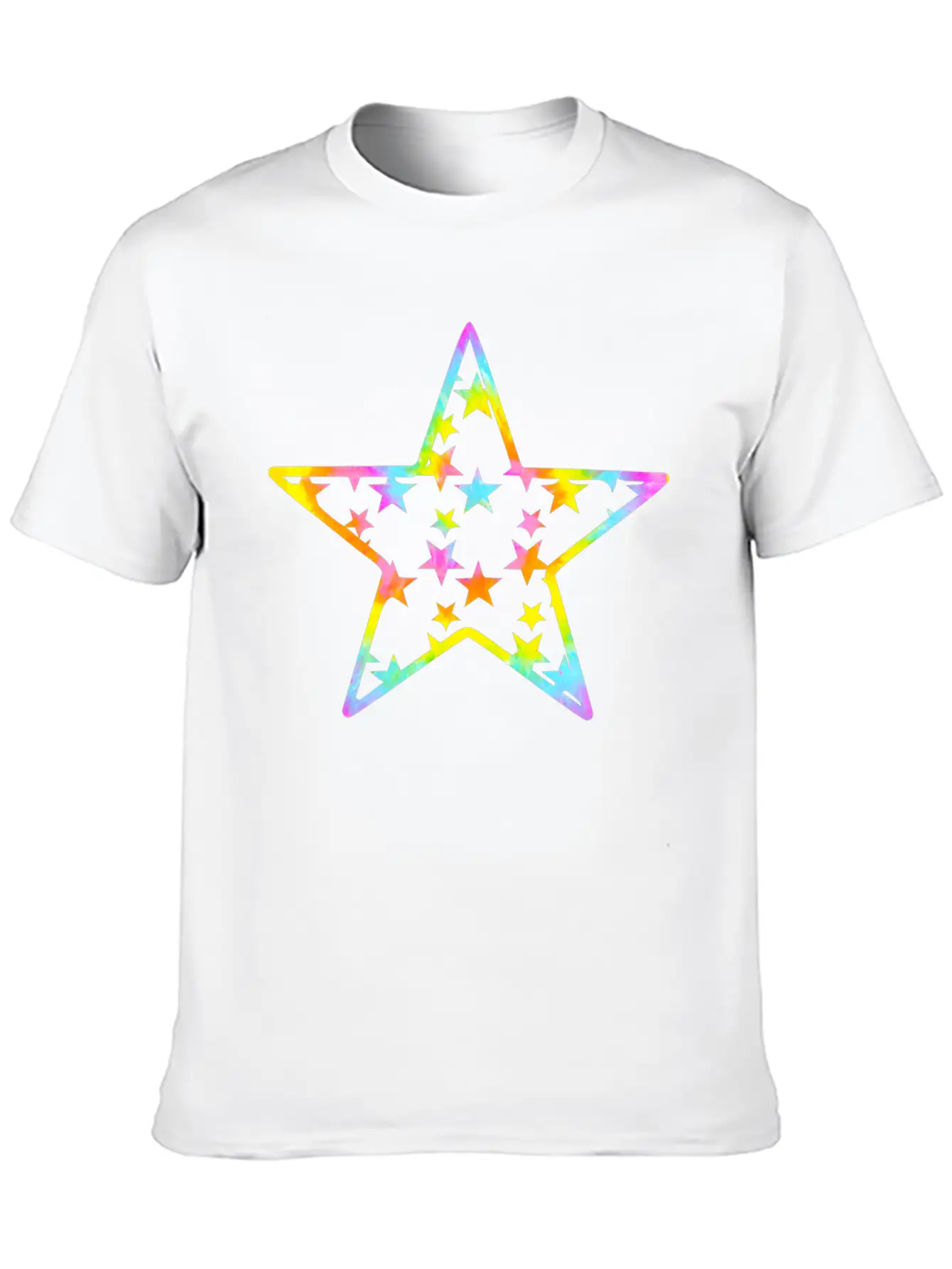 Star Tie Dye Cartoon Unisex Casual T-Shirt – Clean Design For Daily Comfort