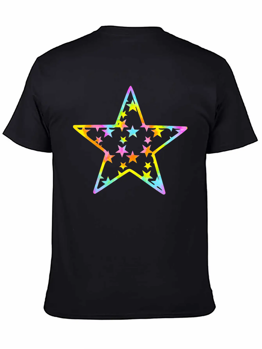 Star Tie Dye Cartoon Unisex Casual T-Shirt – Clean Design For Daily Comfort