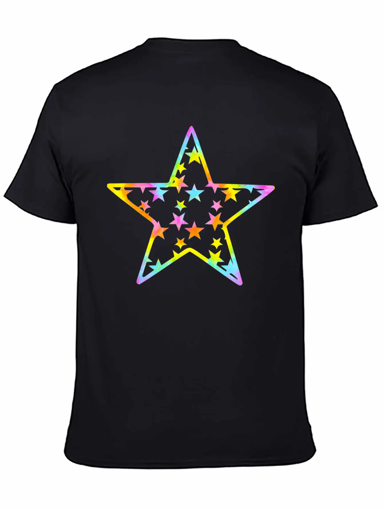 Star Tie Dye Cartoon Unisex Casual T-Shirt – Clean Design For Daily Comfort