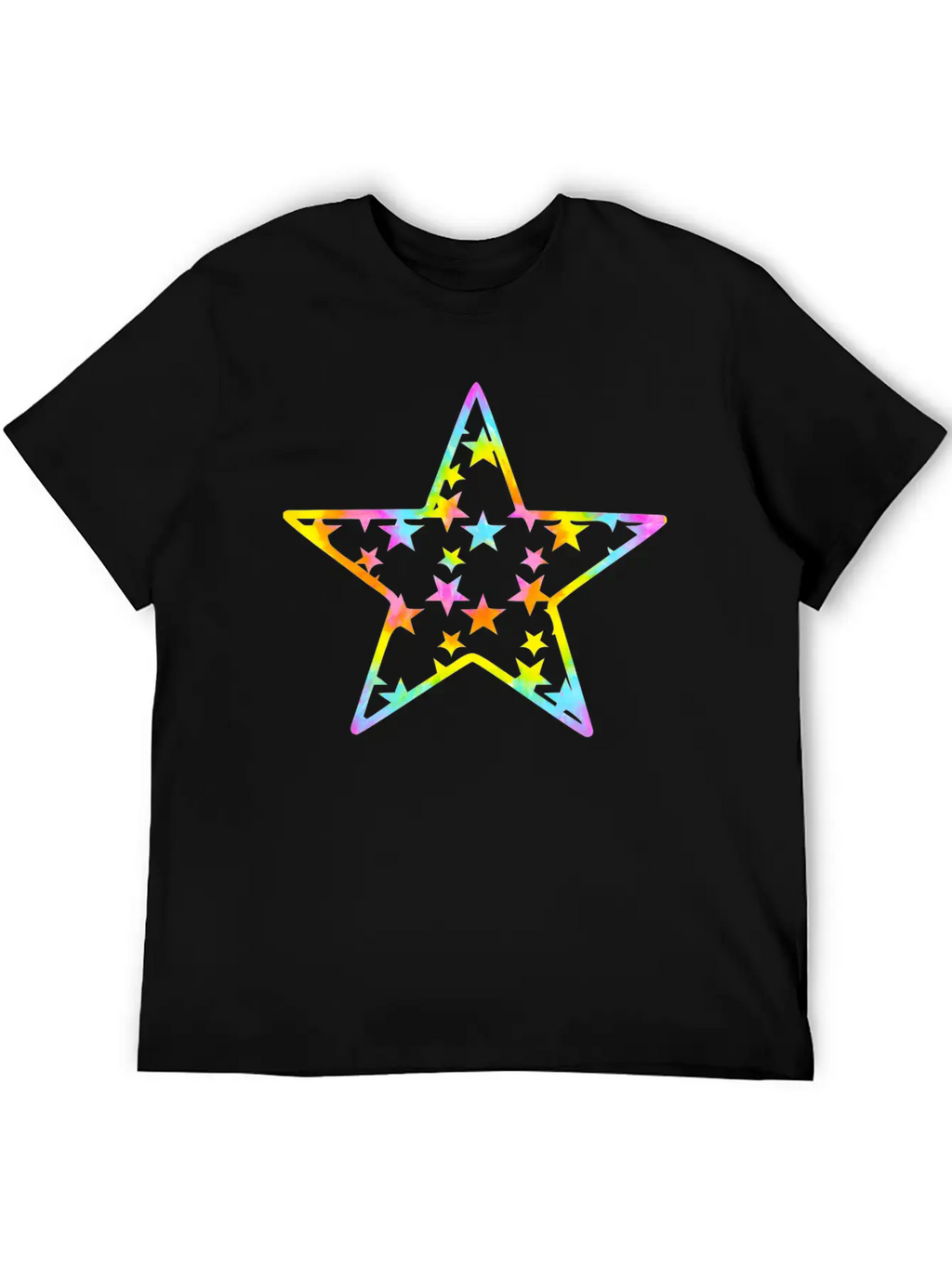 Star Tie Dye Cartoon Unisex Casual T-Shirt – Clean Design For Daily Comfort