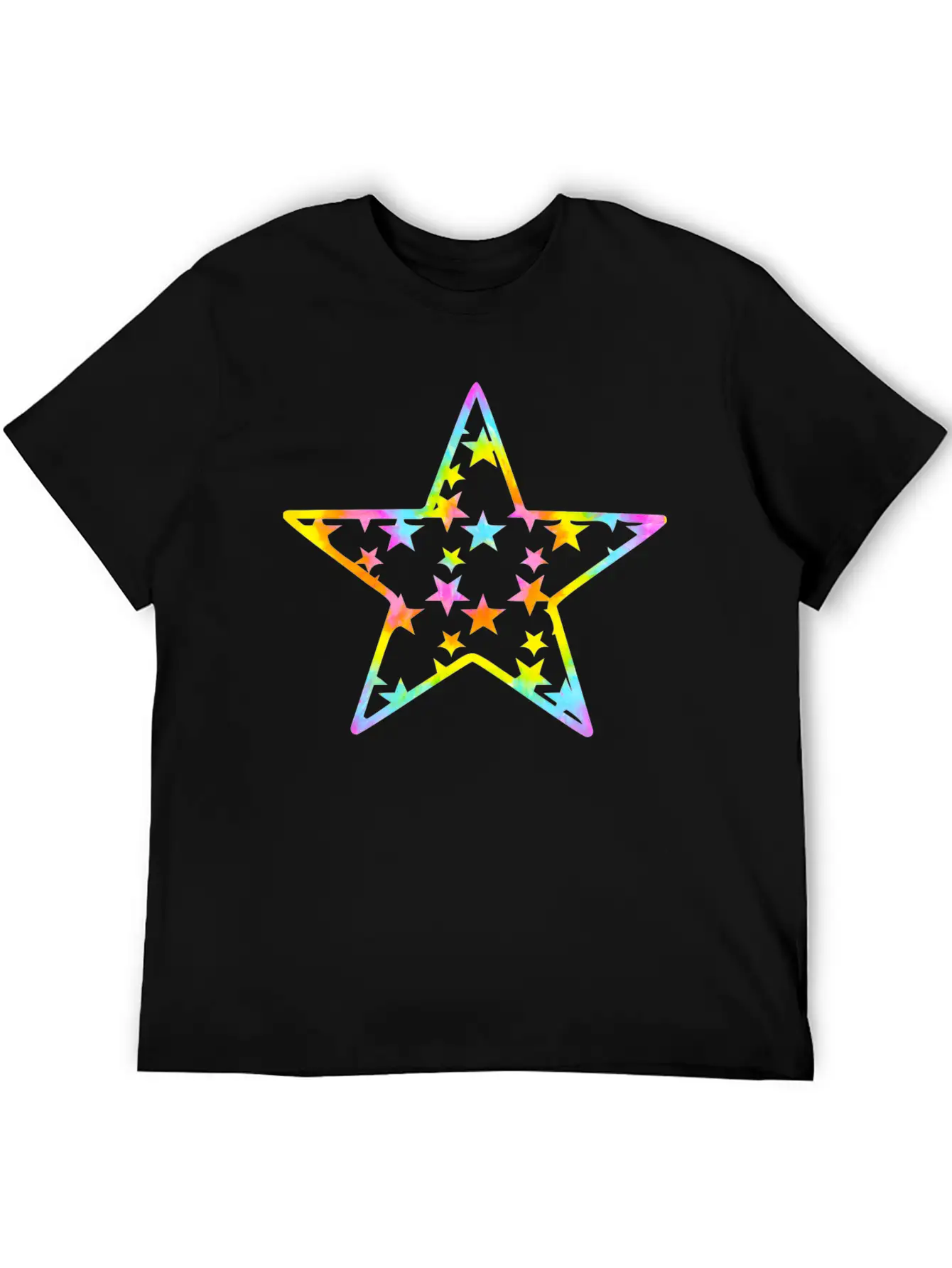 Star Tie Dye Cartoon Unisex Casual T-Shirt – Clean Design For Daily Comfort