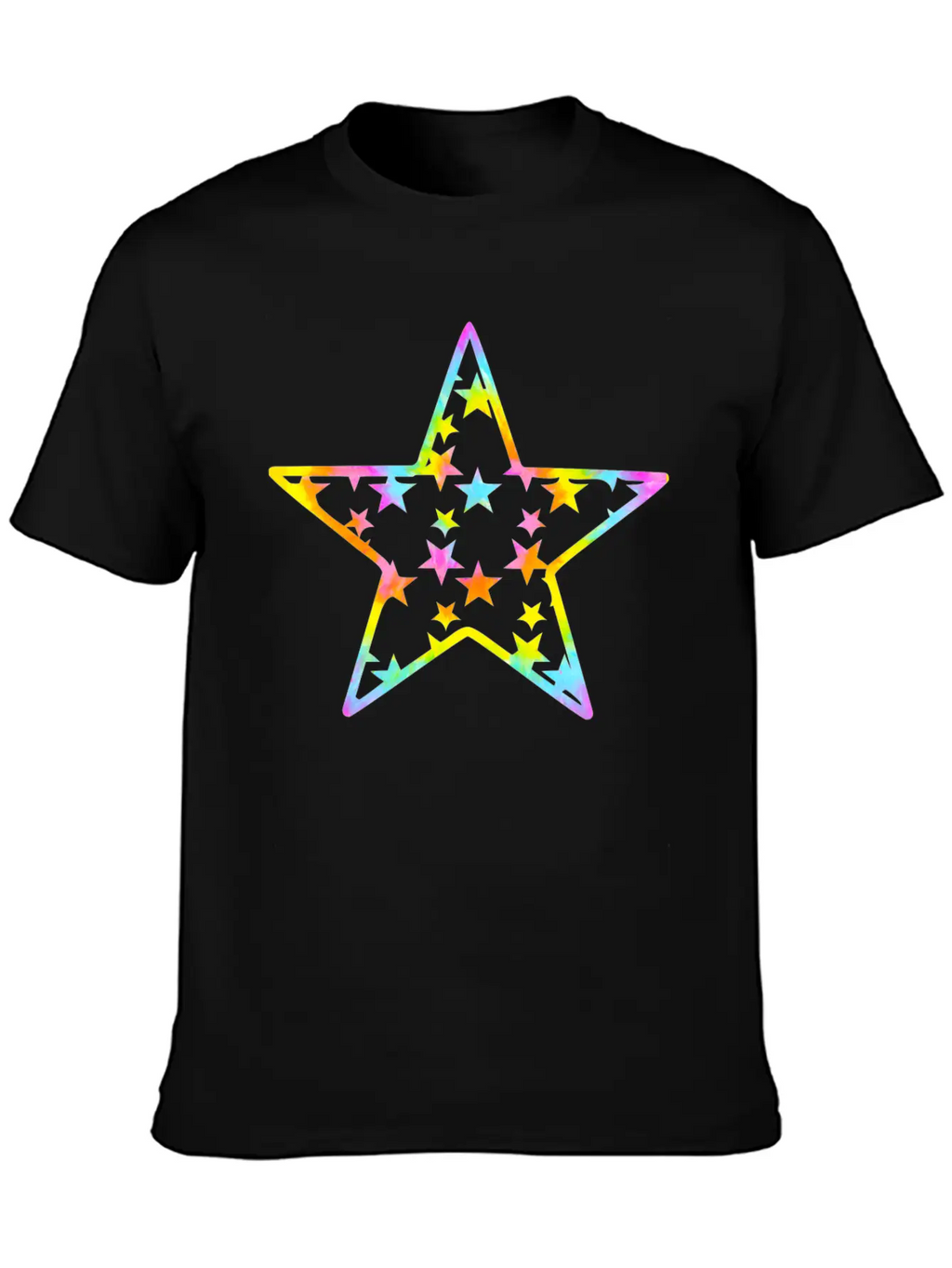 Star Tie Dye Cartoon Unisex Casual T-Shirt – Clean Design For Daily Comfort