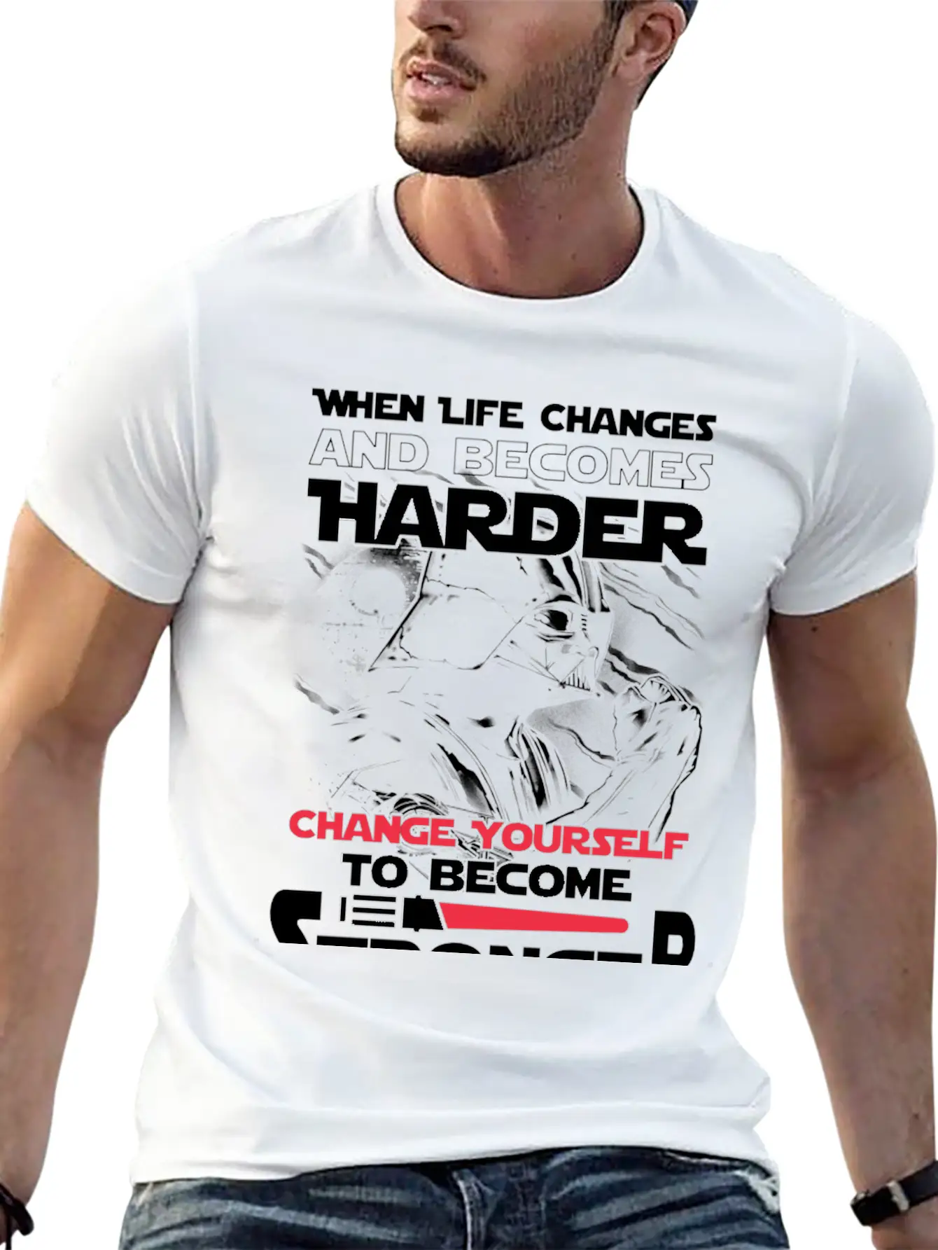 Star Wars - Change Yourself To Become Stronger Relaxed Everyday Tee – Lightweight And Durable Cotton