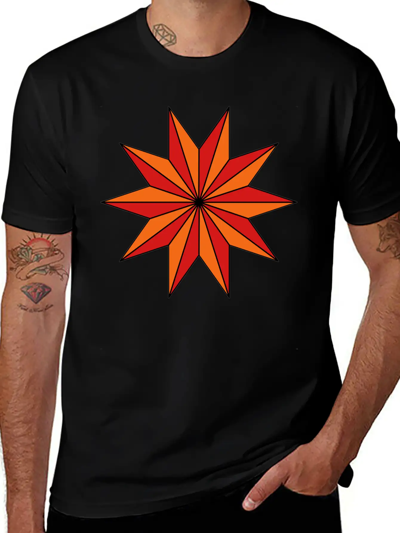 Star With 10 Rays Timeless Short Sleeve Tee – Comfy And Minimalist Design
