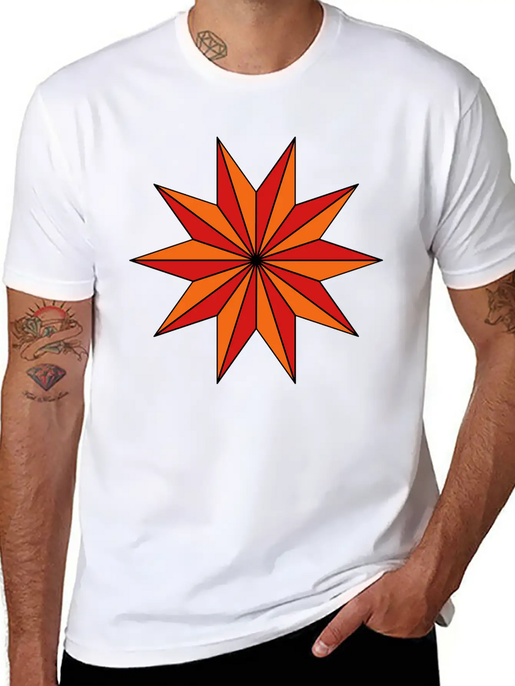 Star With 10 Rays Timeless Short Sleeve Tee – Comfy And Minimalist Design