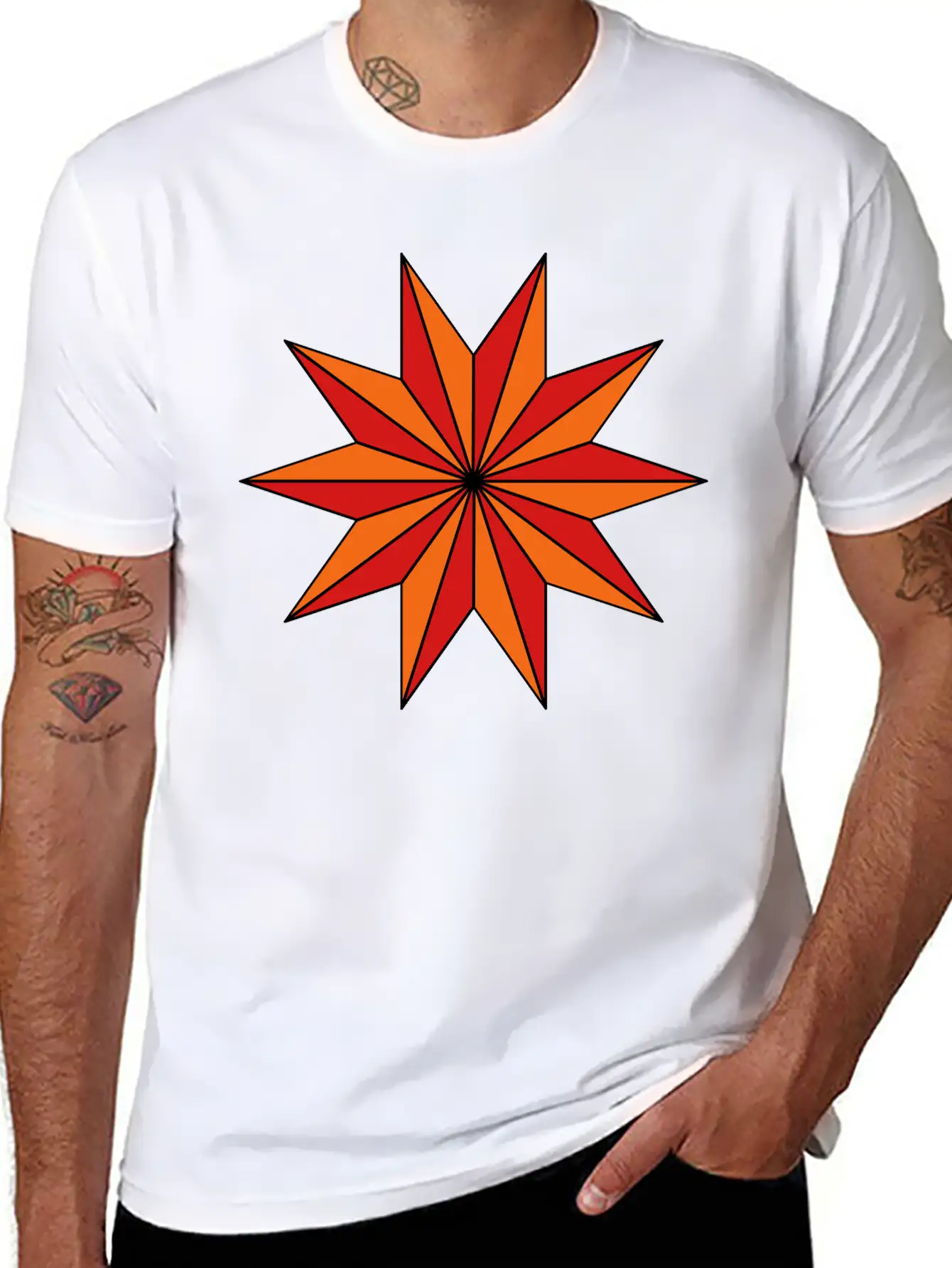Star With 10 Rays Timeless Short Sleeve Tee – Comfy And Minimalist Design