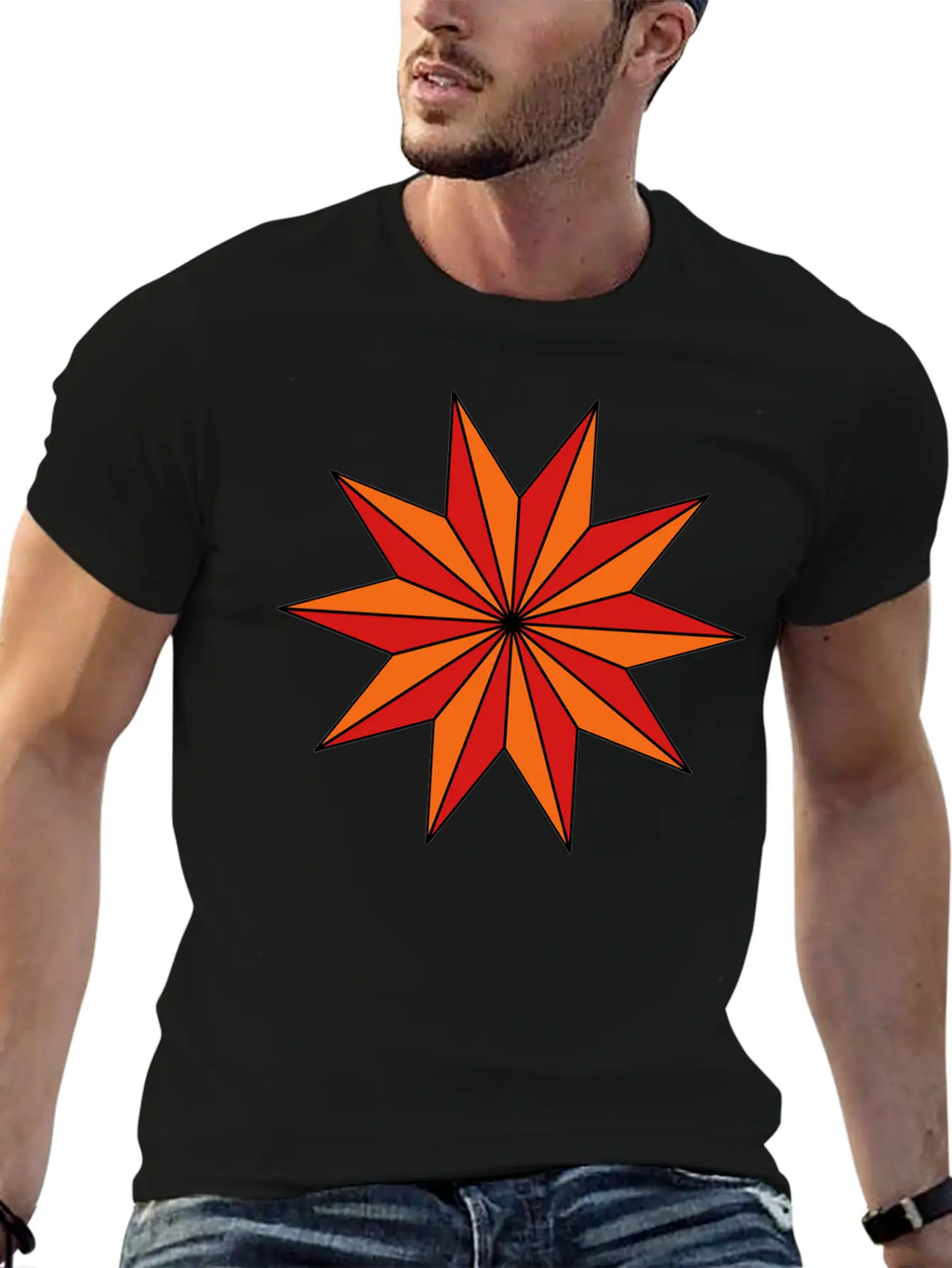 Star With 10 Rays Timeless Short Sleeve Tee – Comfy And Minimalist Design