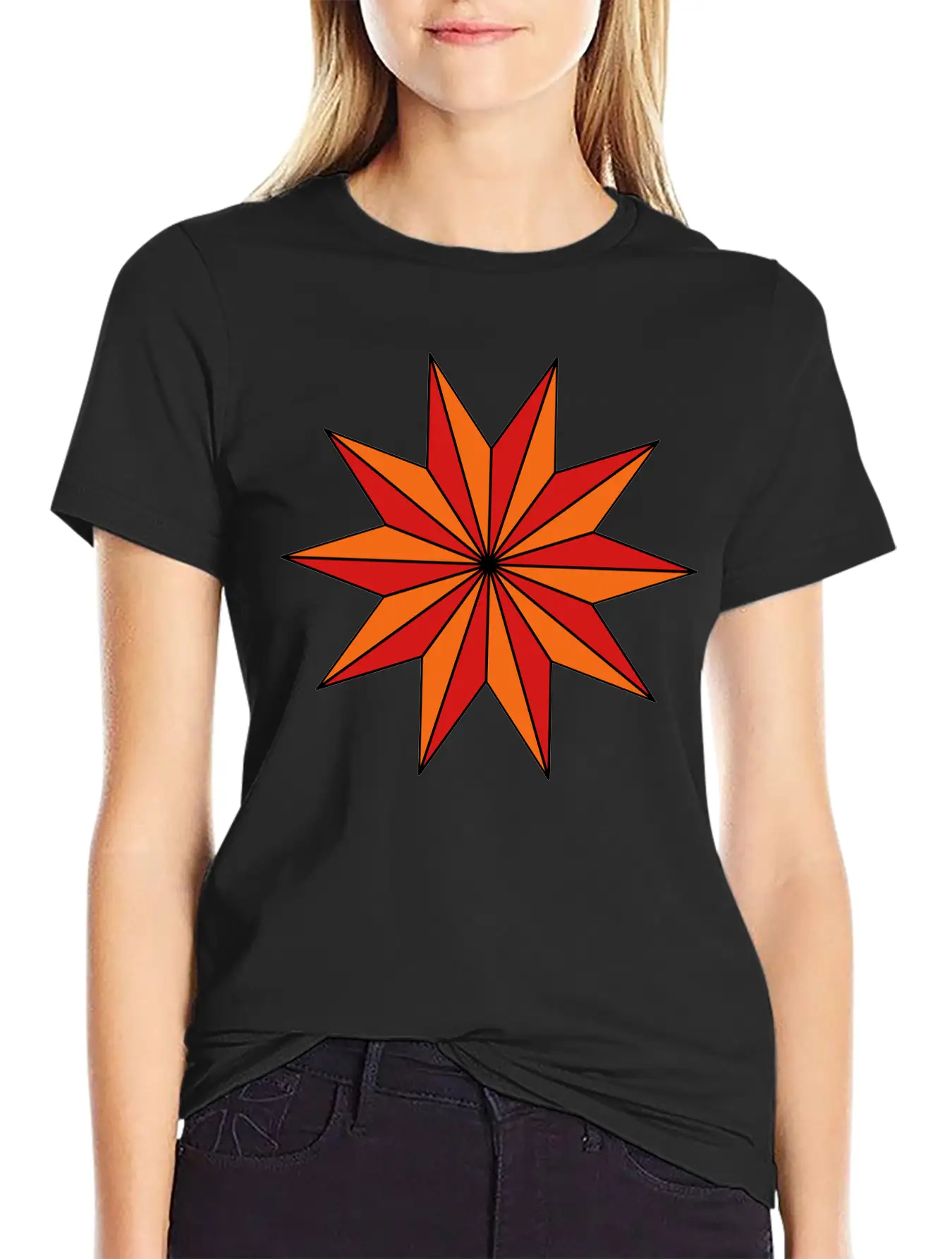 Star With 10 Rays Timeless Short Sleeve Tee – Comfy And Minimalist Design