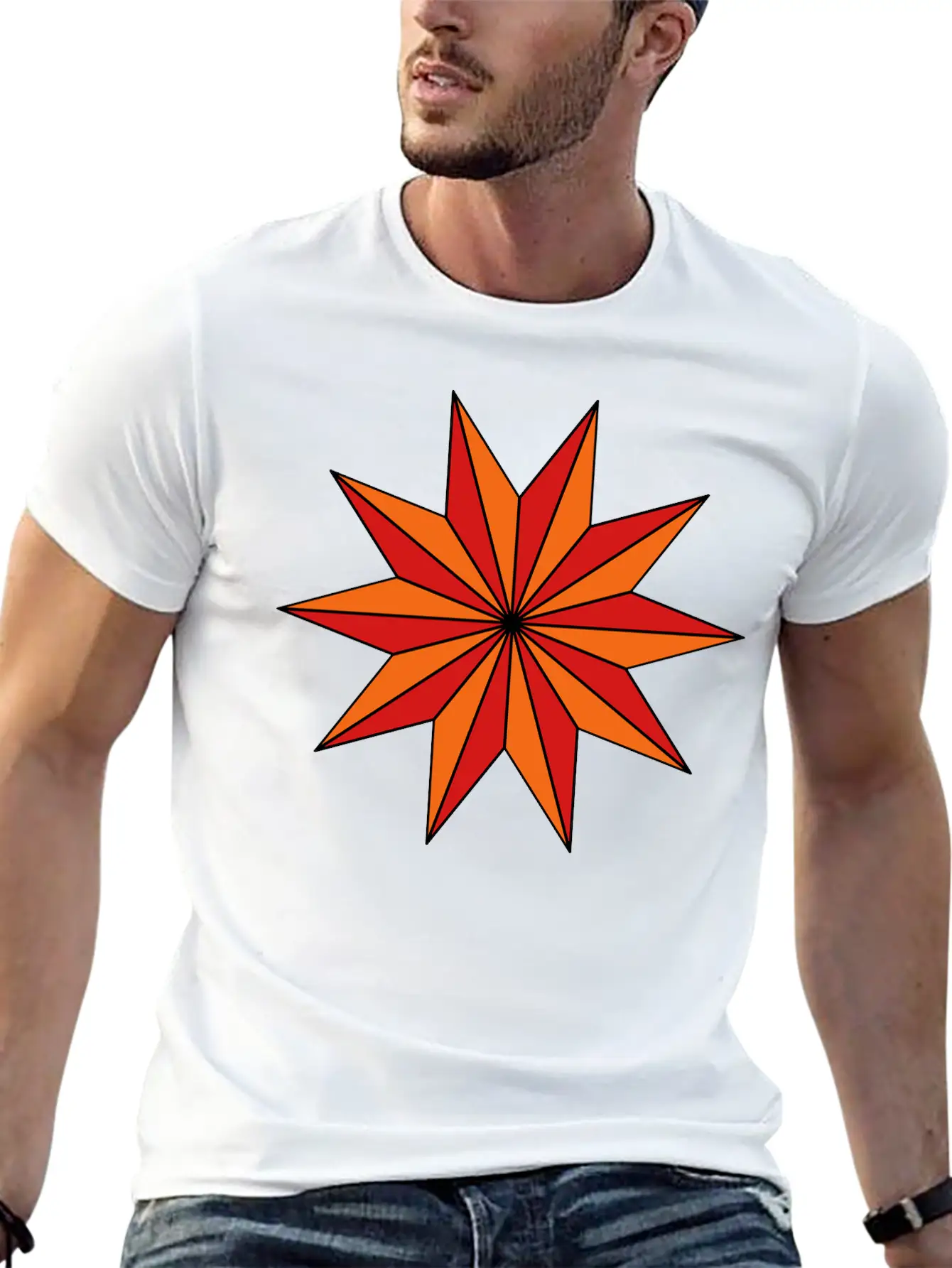 Star With 10 Rays Timeless Short Sleeve Tee – Comfy And Minimalist Design