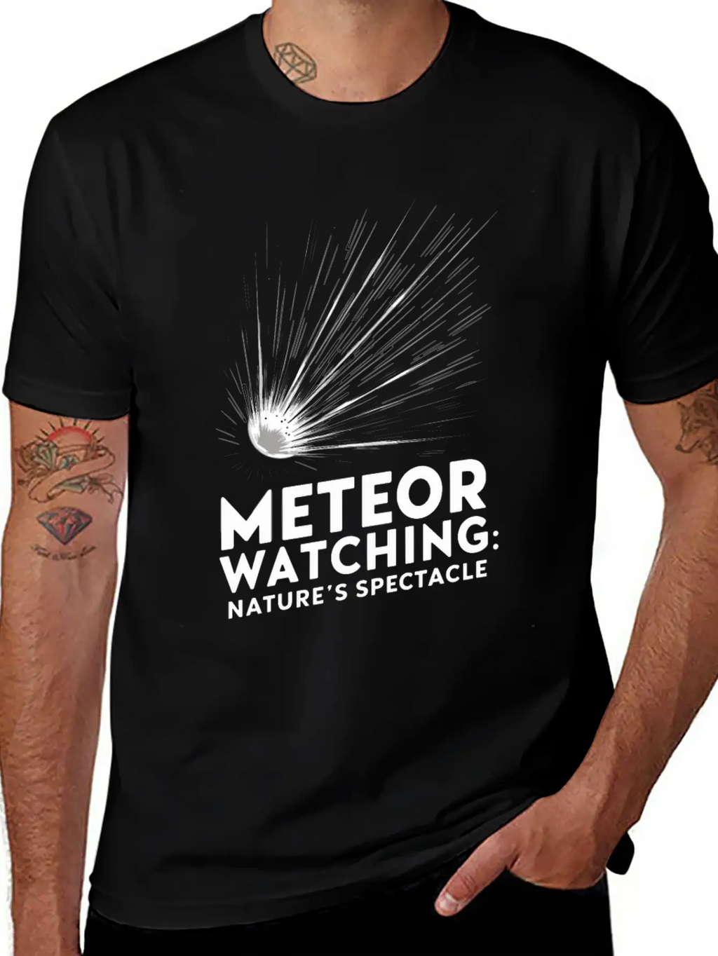 Stargazing Adventures Under The Meteor Shower Essential Unisex Summer Tee – Soft Cotton Casual Fit