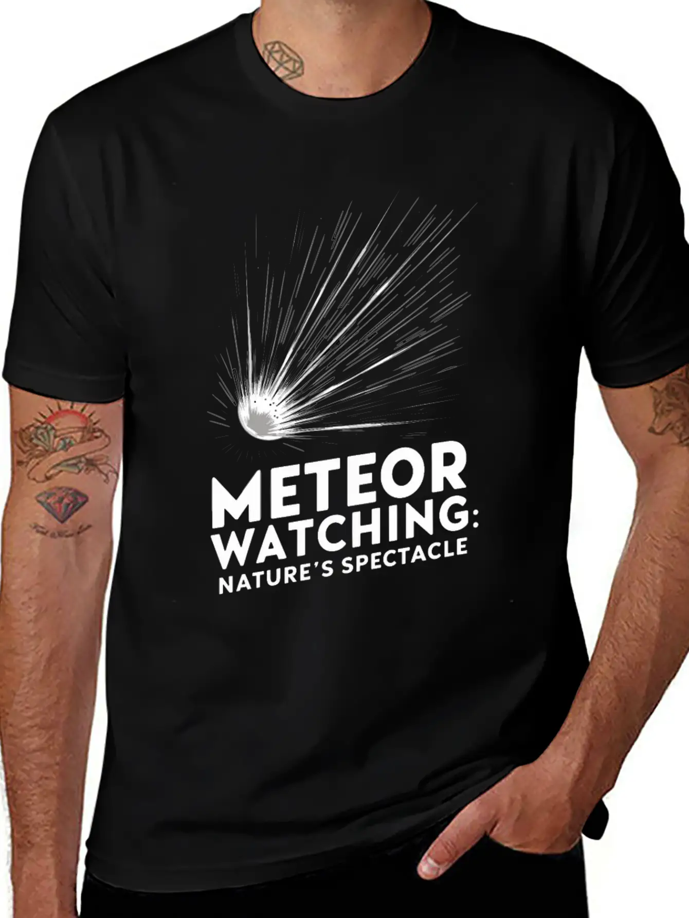 Stargazing Adventures Under The Meteor Shower Essential Unisex Summer Tee – Soft Cotton Casual Fit