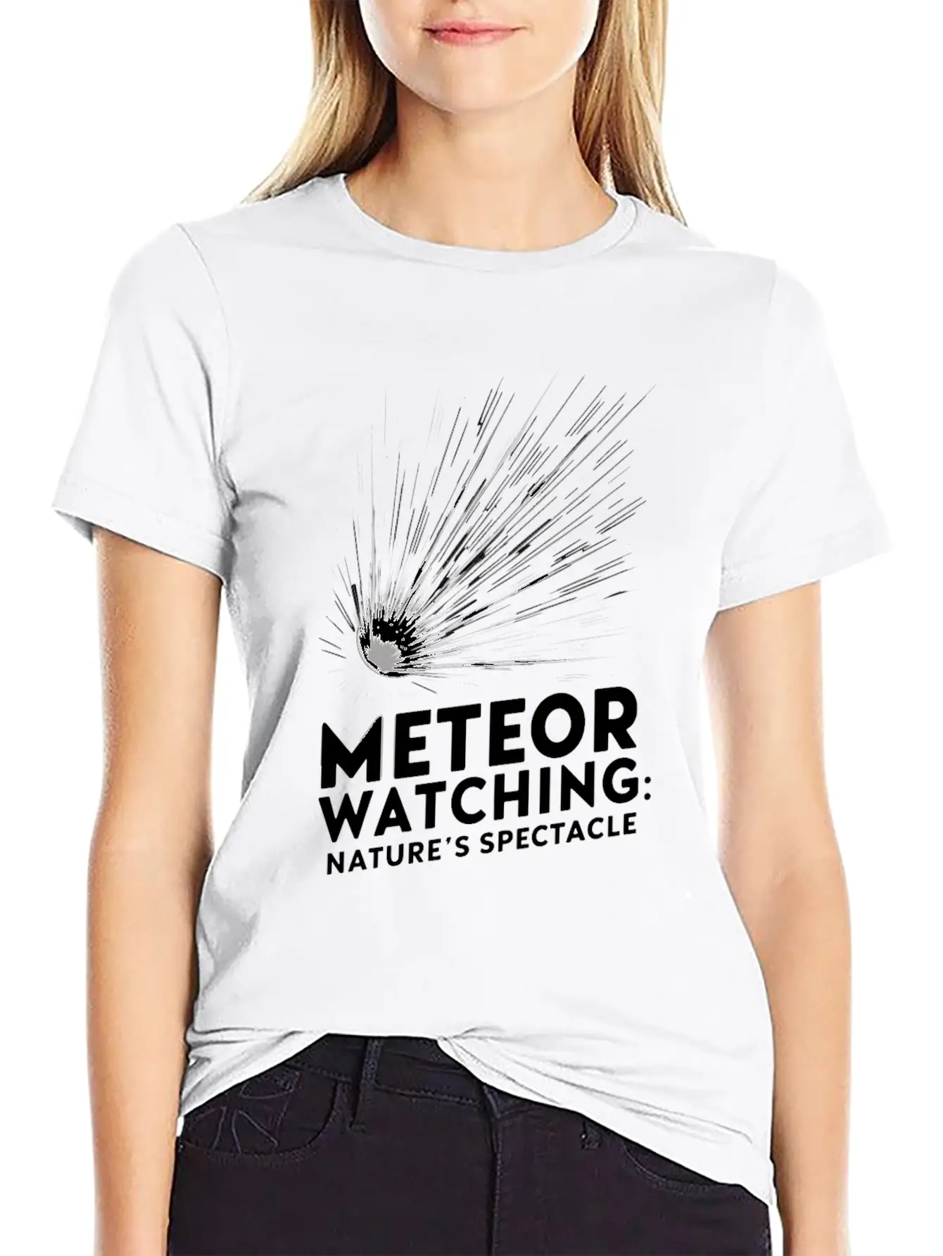 Stargazing Adventures Under The Meteor Shower Essential Unisex Summer Tee – Soft Cotton Casual Fit