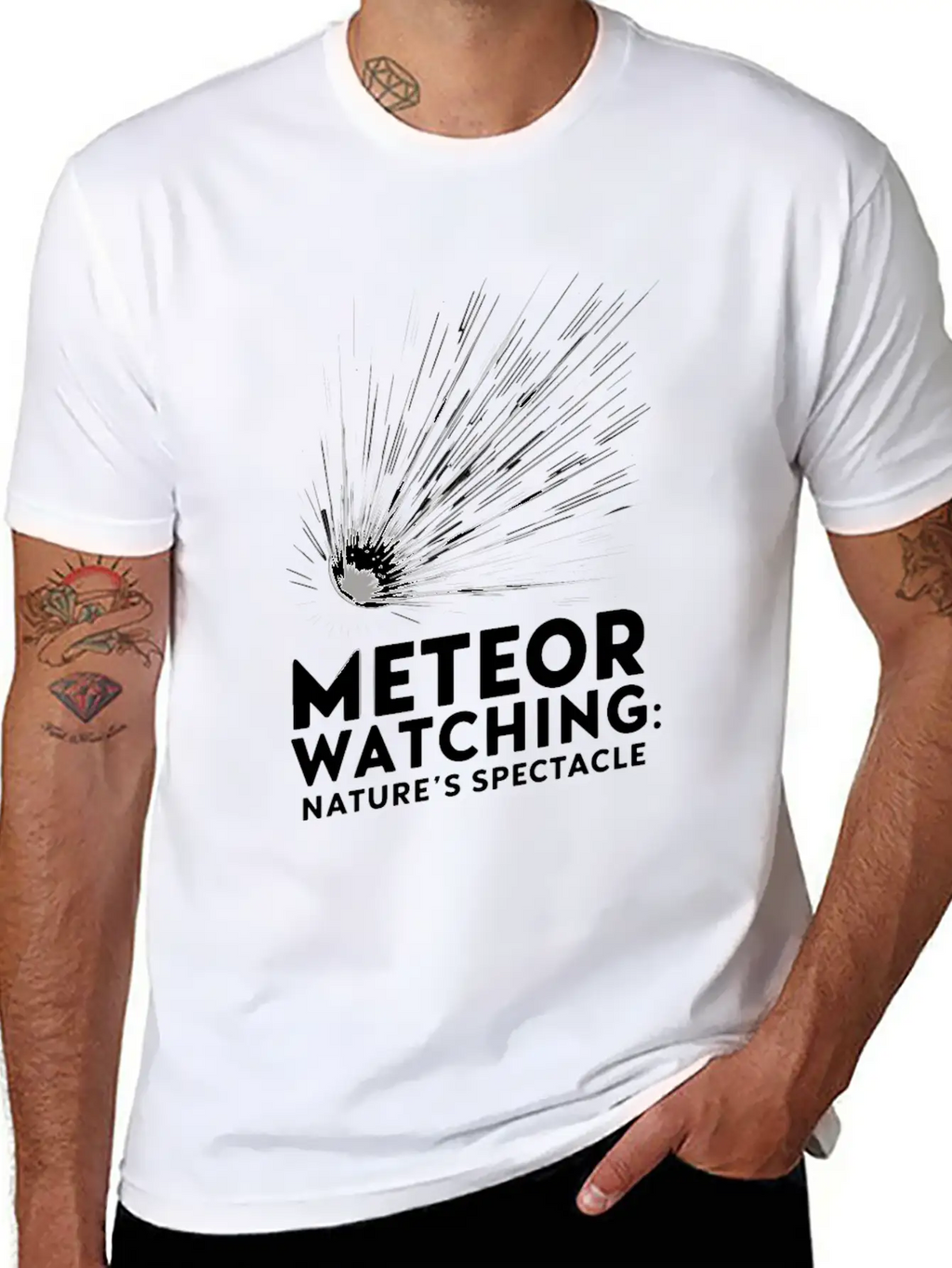 Stargazing Adventures Under The Meteor Shower Essential Unisex Summer Tee – Soft Cotton Casual Fit