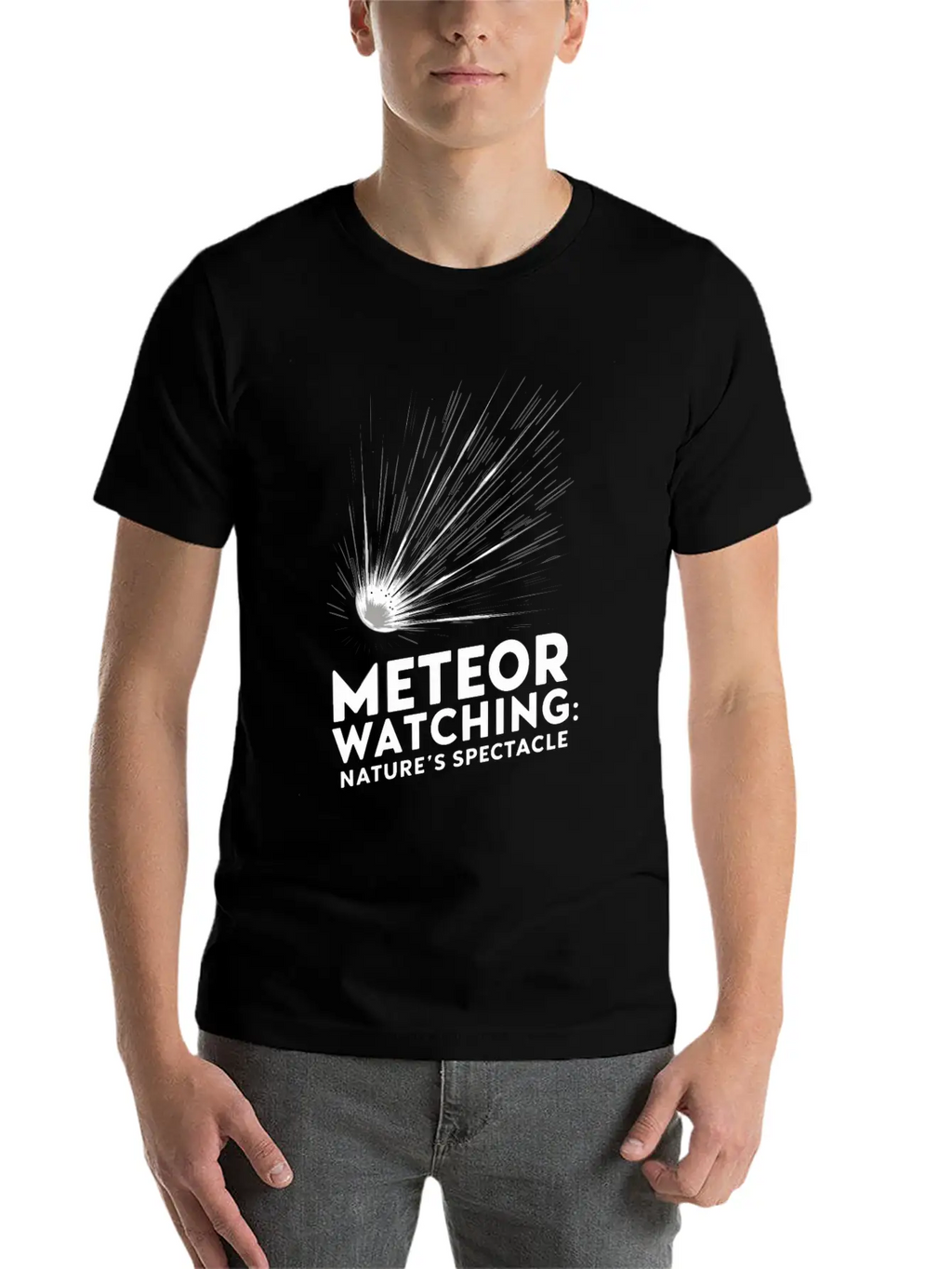 Stargazing Adventures Under The Meteor Shower Essential Unisex Summer Tee – Soft Cotton Casual Fit