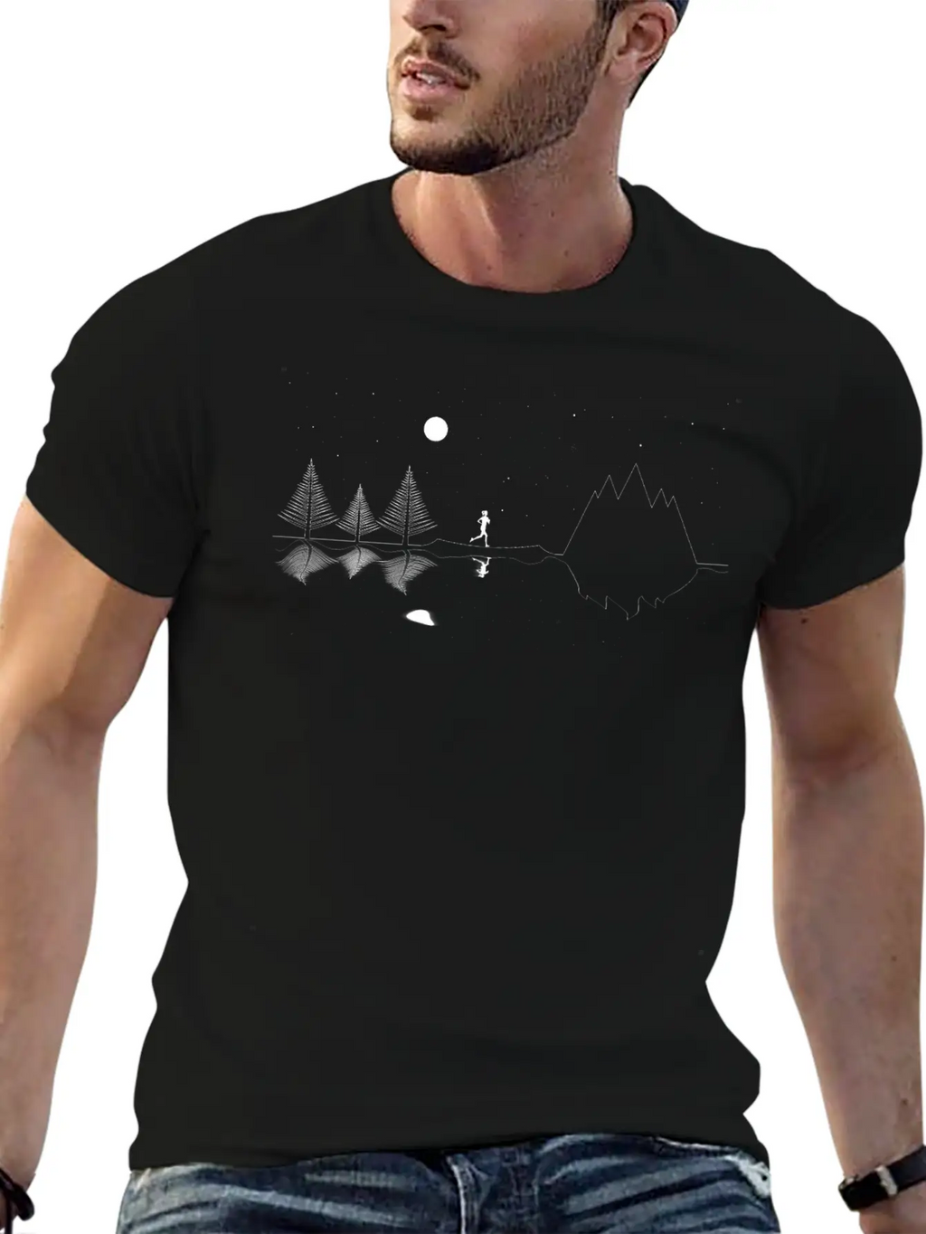 Stars And Lines Classic Cotton Tee – Unisex Comfort For Any Season