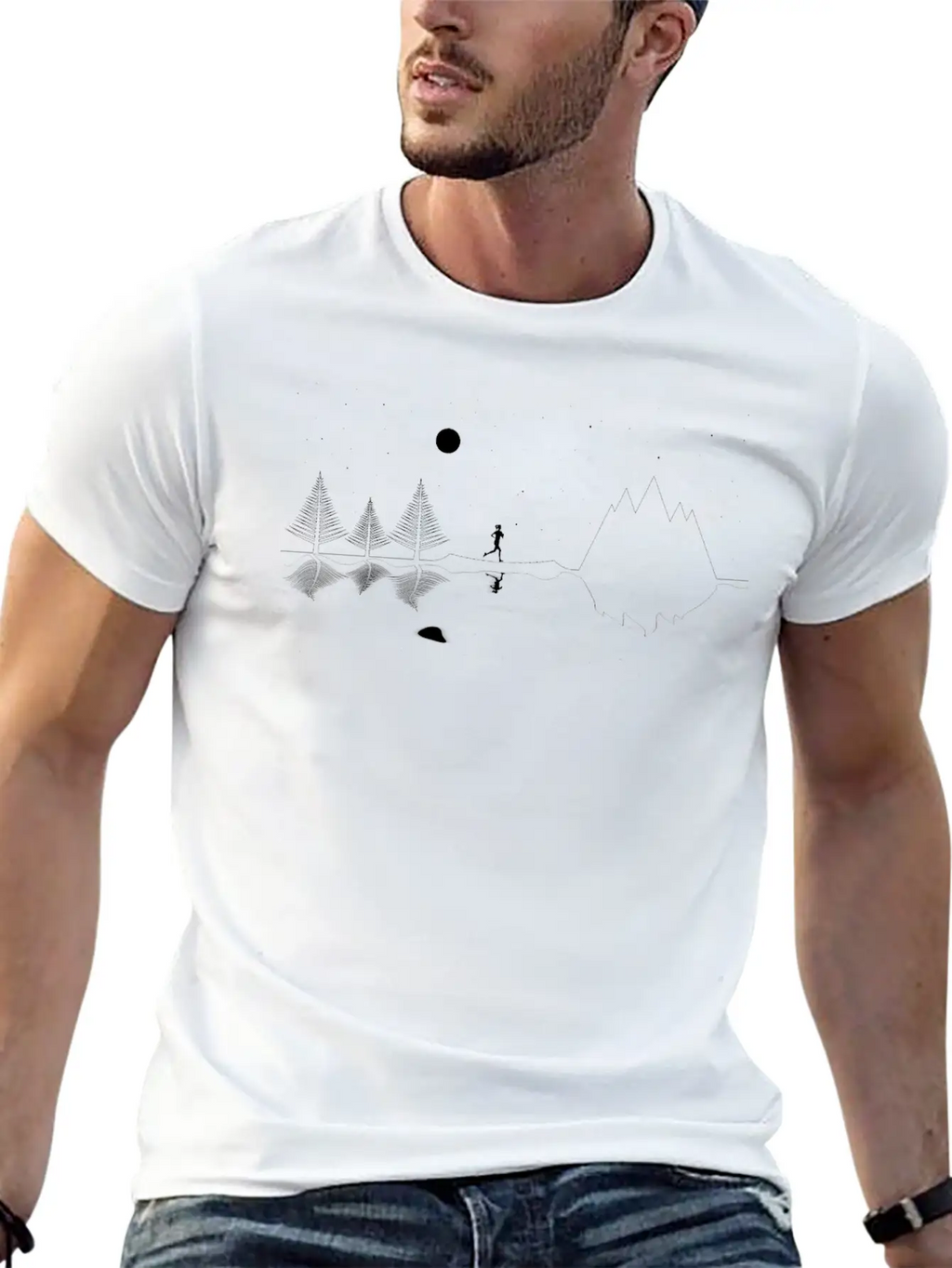Stars And Lines Classic Cotton Tee – Unisex Comfort For Any Season