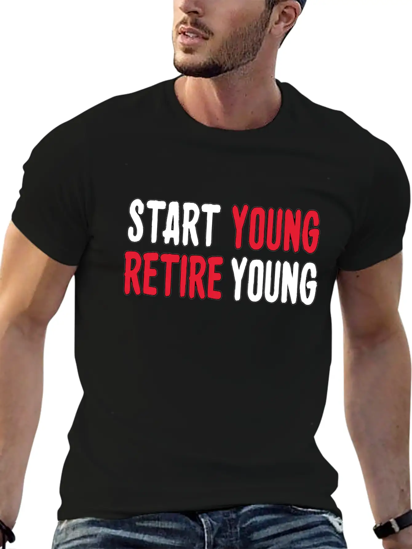 Start Young Business, Entrepreneur Mindset Retire. Timeless Short Sleeve Tee – Comfy And Minimalist Design