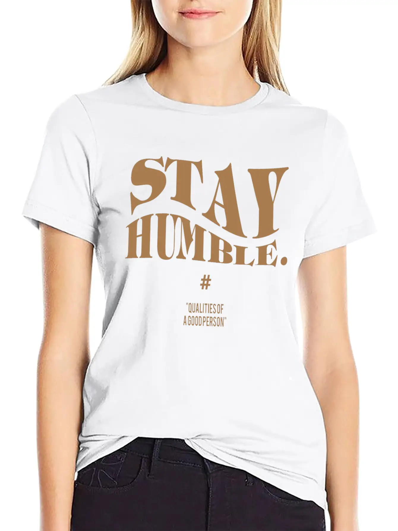 Stay Humble Simple Text Phase Wording Minimal Unisex Casual T-Shirt – Clean Design For Daily Comfort