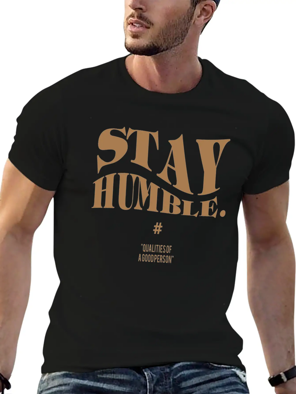 Stay Humble Simple Text Phase Wording Minimal Unisex Casual T-Shirt – Clean Design For Daily Comfort