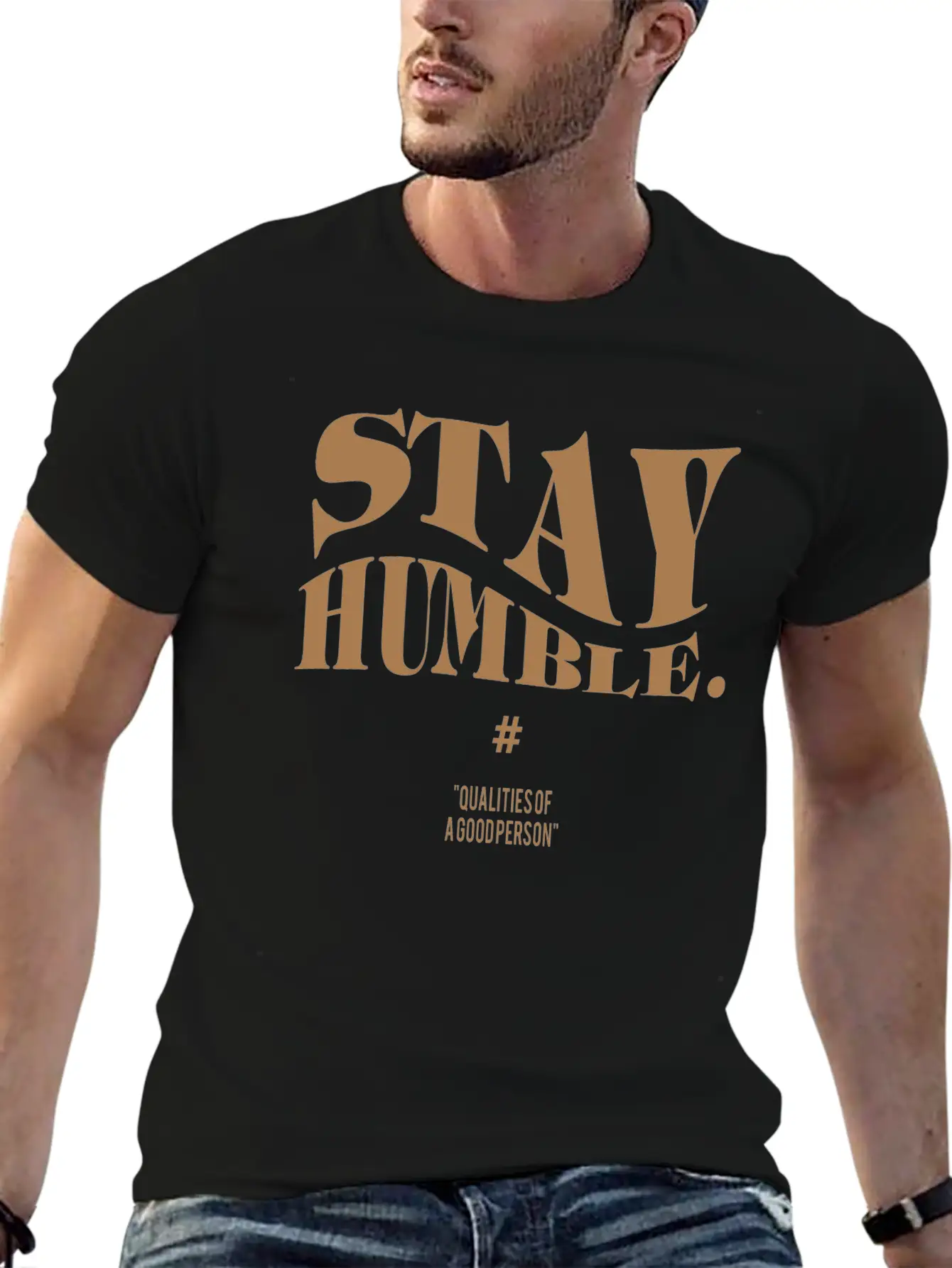 Stay Humble Simple Text Phase Wording Minimal Unisex Casual T-Shirt – Clean Design For Daily Comfort