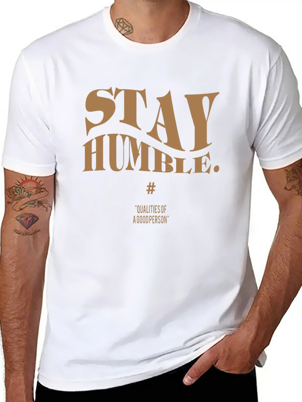 Stay Humble Simple Text Phase Wording Minimal Unisex Casual T-Shirt – Clean Design For Daily Comfort