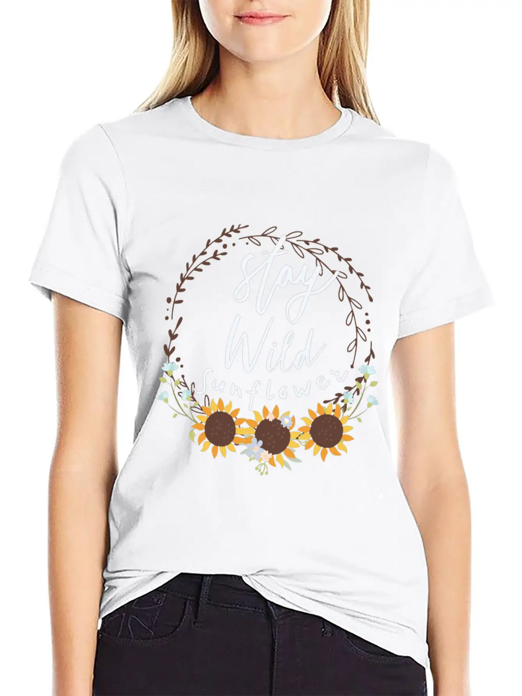 Stay Wild Sunflower Relaxed Everyday Tee – Lightweight And Durable Cotton