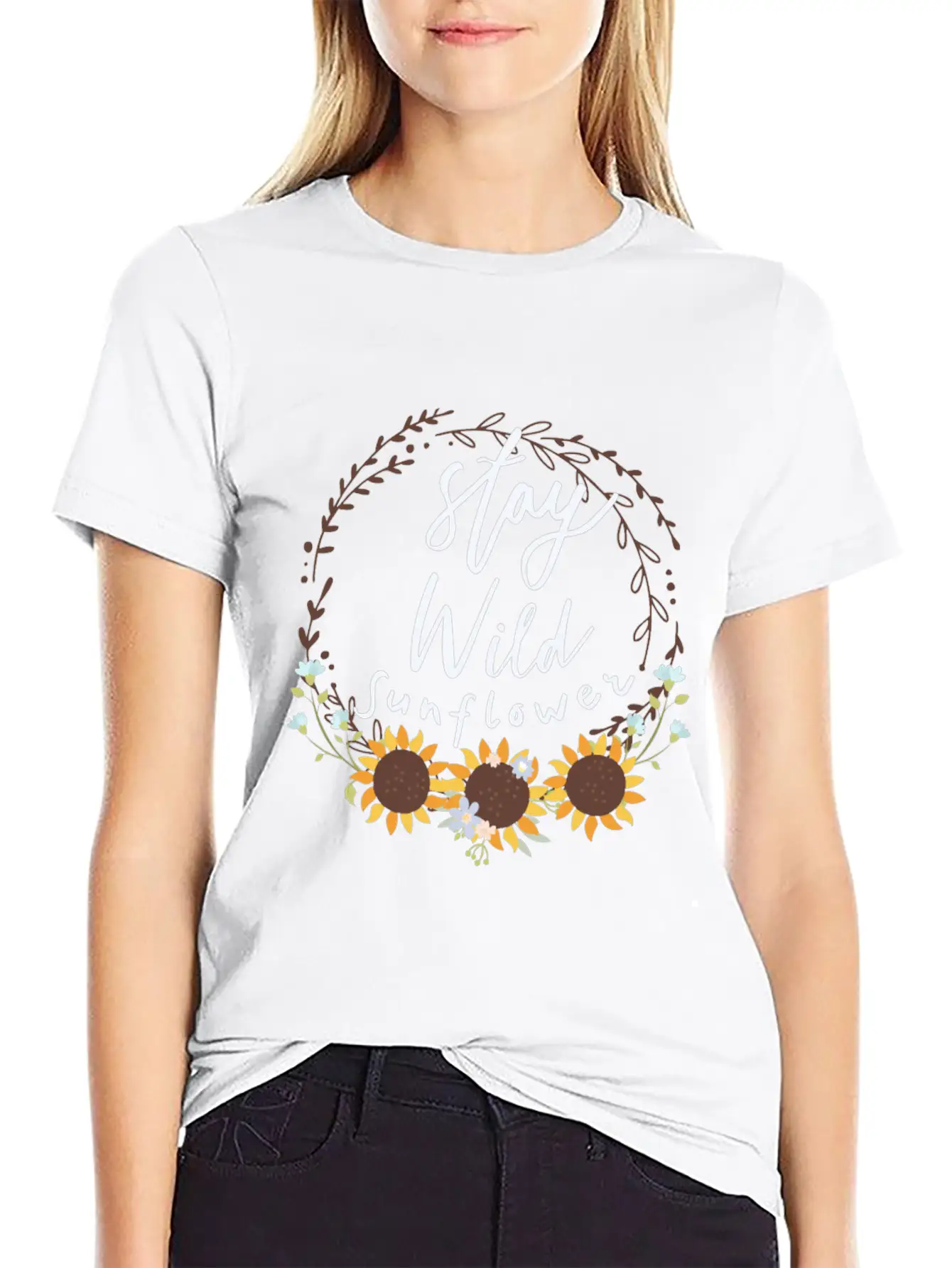 Stay Wild Sunflower Relaxed Everyday Tee – Lightweight And Durable Cotton
