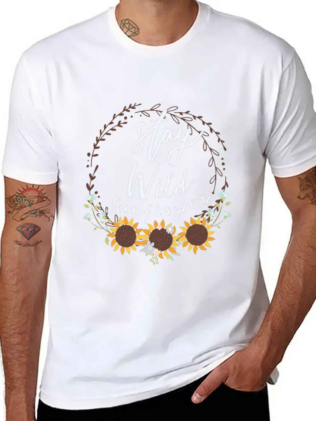 Stay Wild Sunflower Relaxed Everyday Tee – Lightweight And Durable Cotton