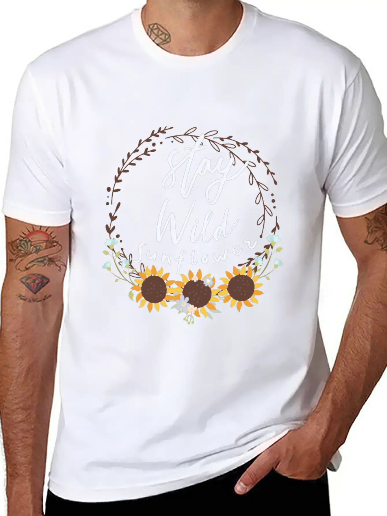 Stay Wild Sunflower Relaxed Everyday Tee – Lightweight And Durable Cotton